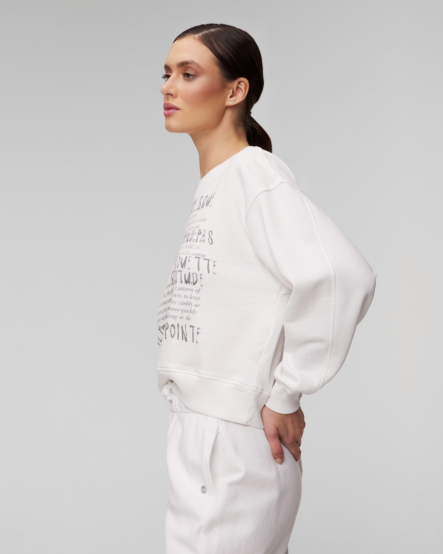 Sweat-shirt blanc pour femmes Deha