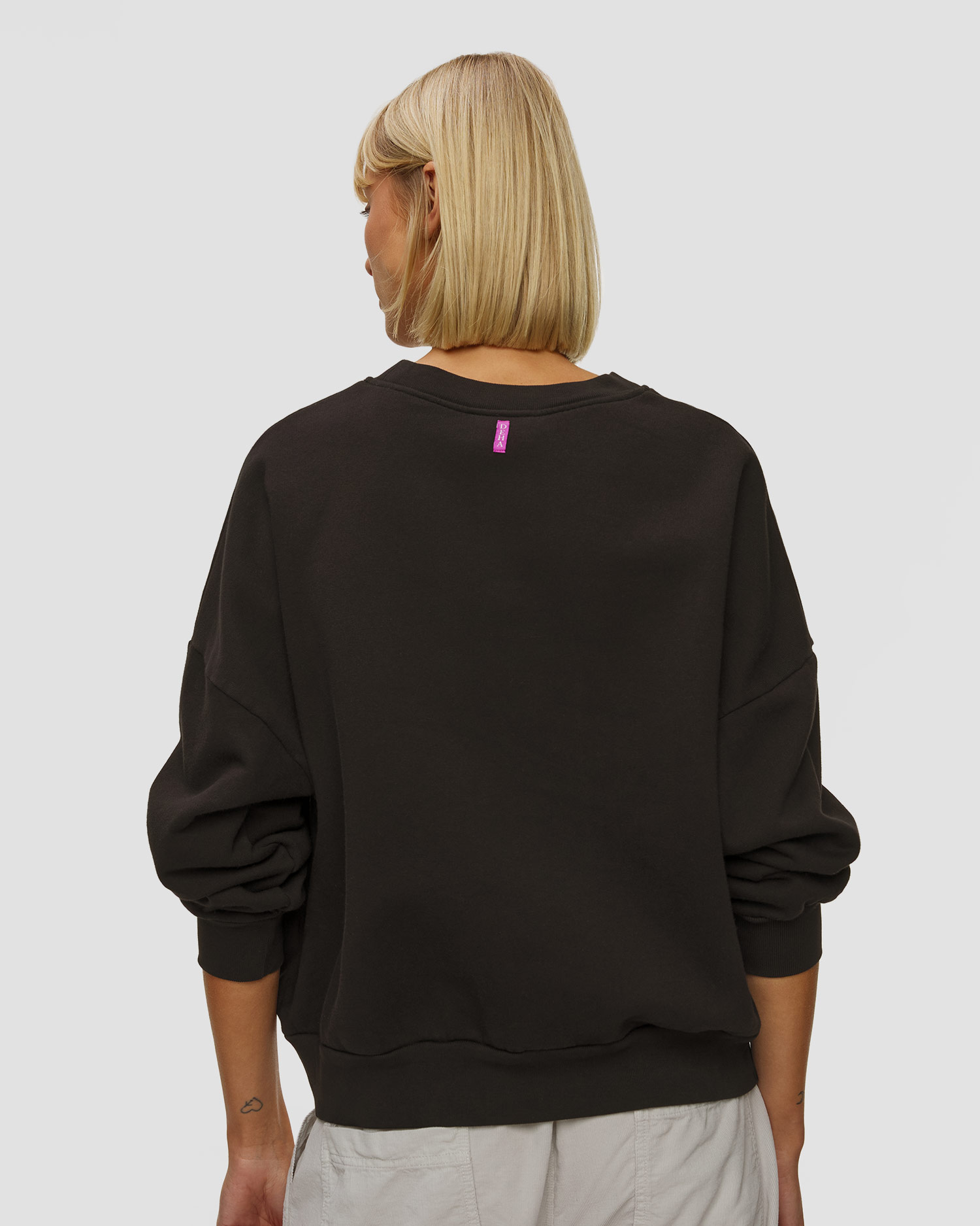 Women's black sweatshirt with a print Deha