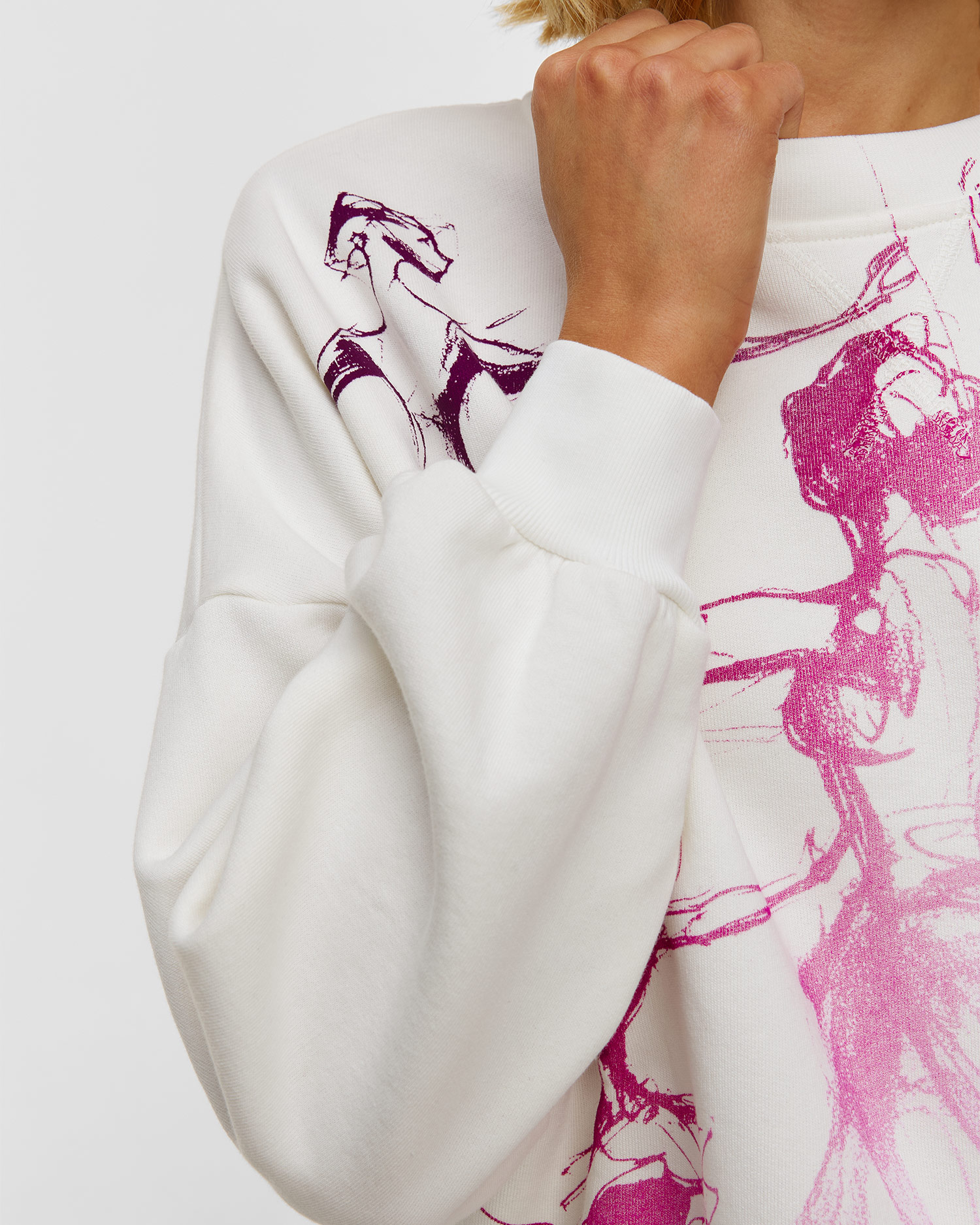 Women's white print sweatshirt  Deha