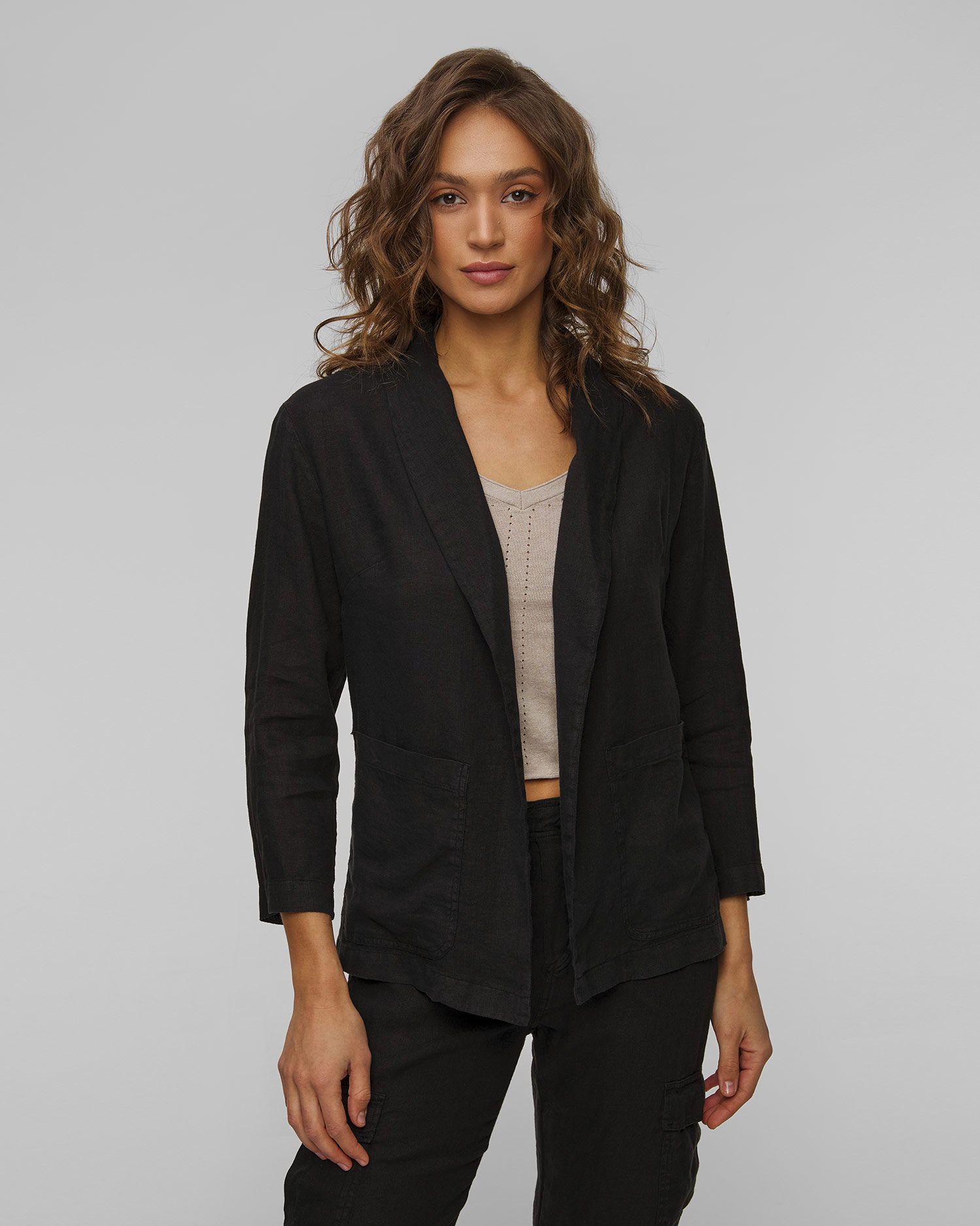 Deha Leinenblazer für Damen in Schwarz