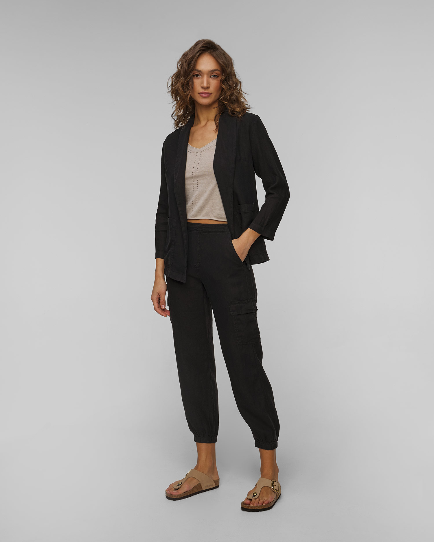 Deha Leinenblazer für Damen in Schwarz