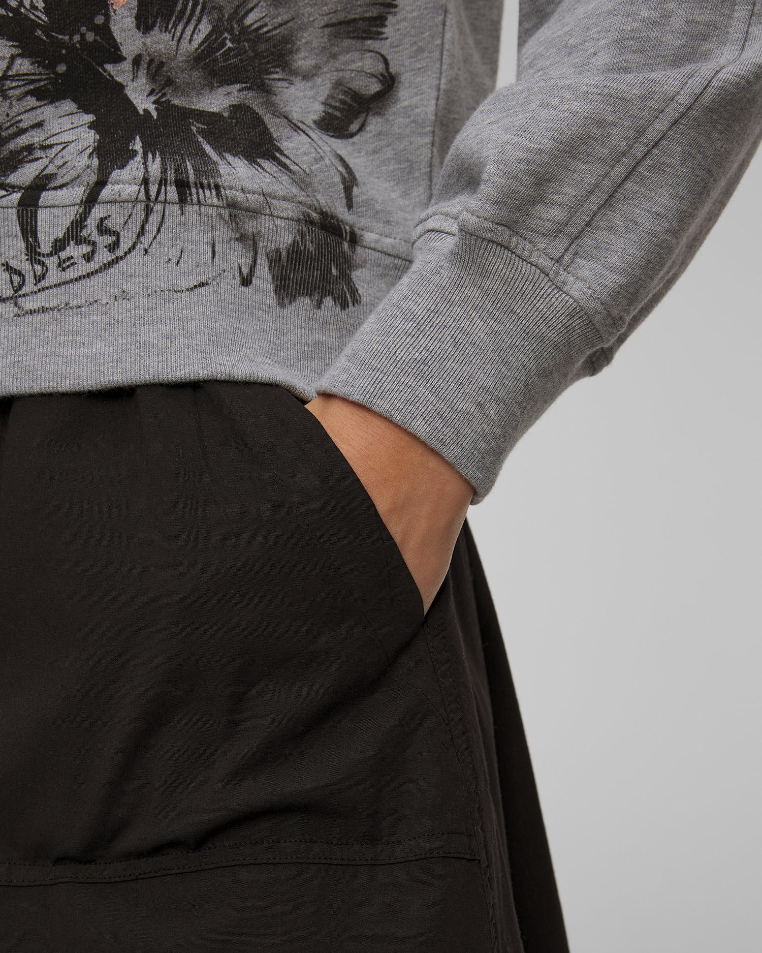 Fustă din poplin neagră Deha