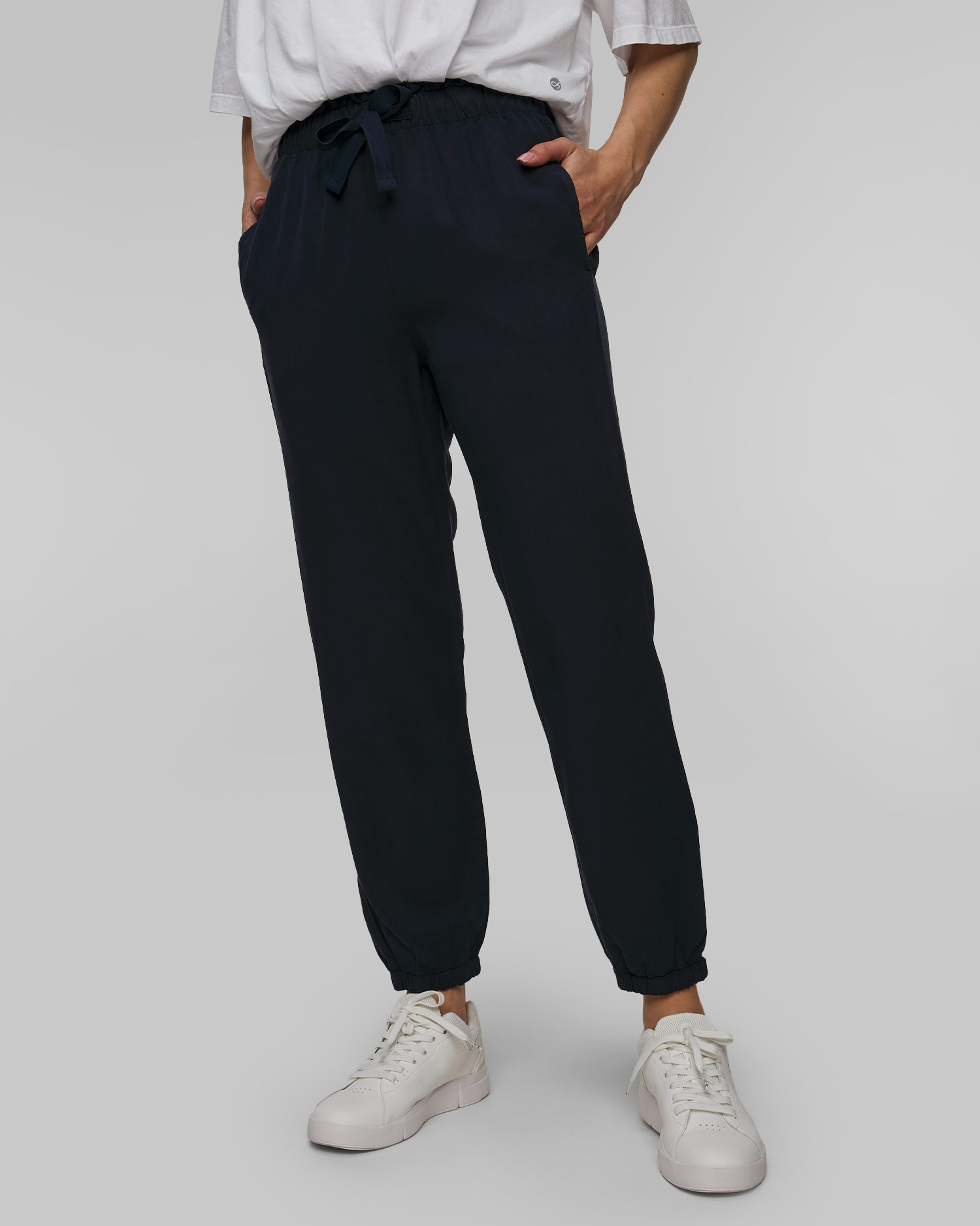 Pantaloni bleumarin din twill TENCEL Lyocell pentru femei Deha