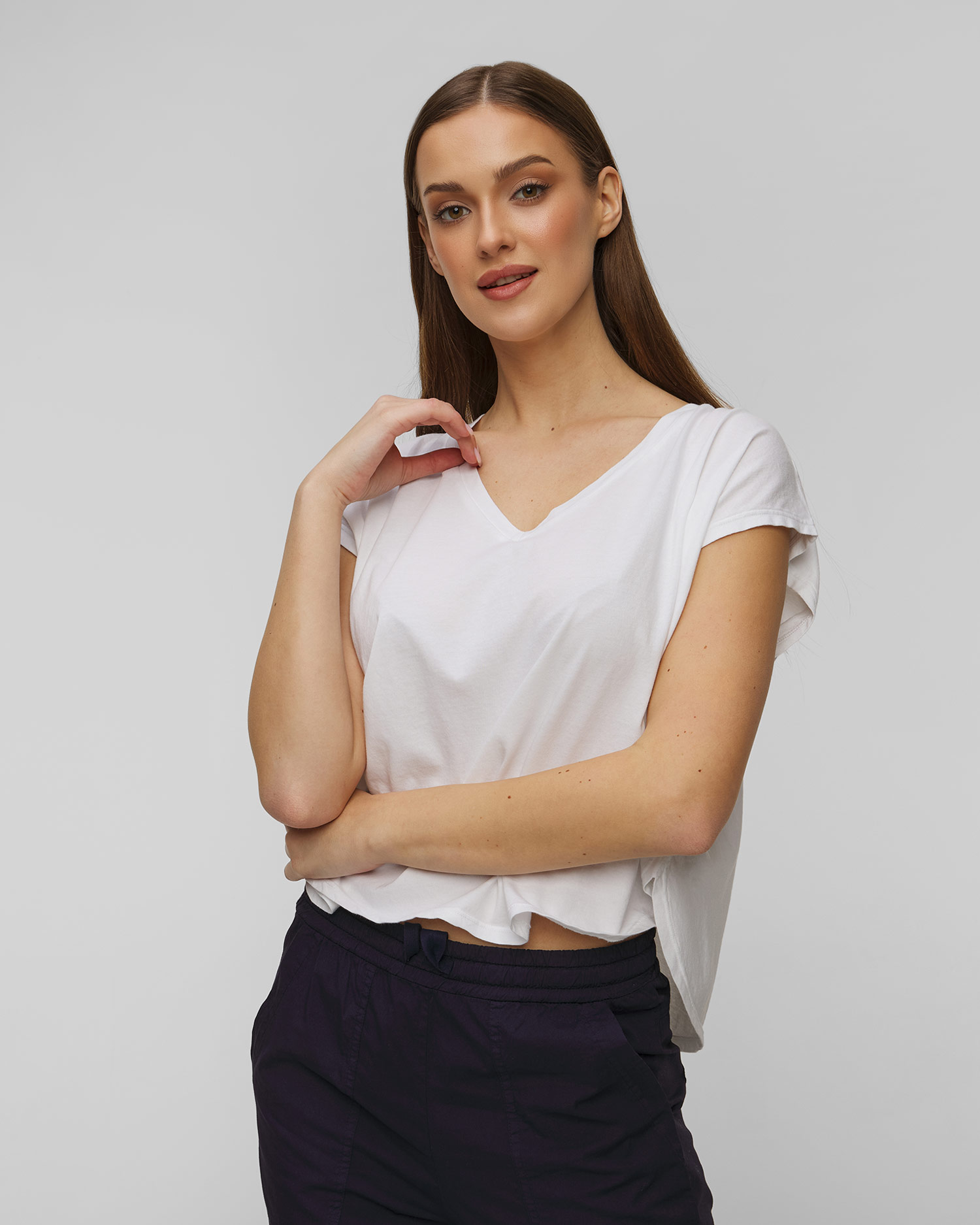 Bílé dámské tričko Deha, Barva/Vzor: Biały