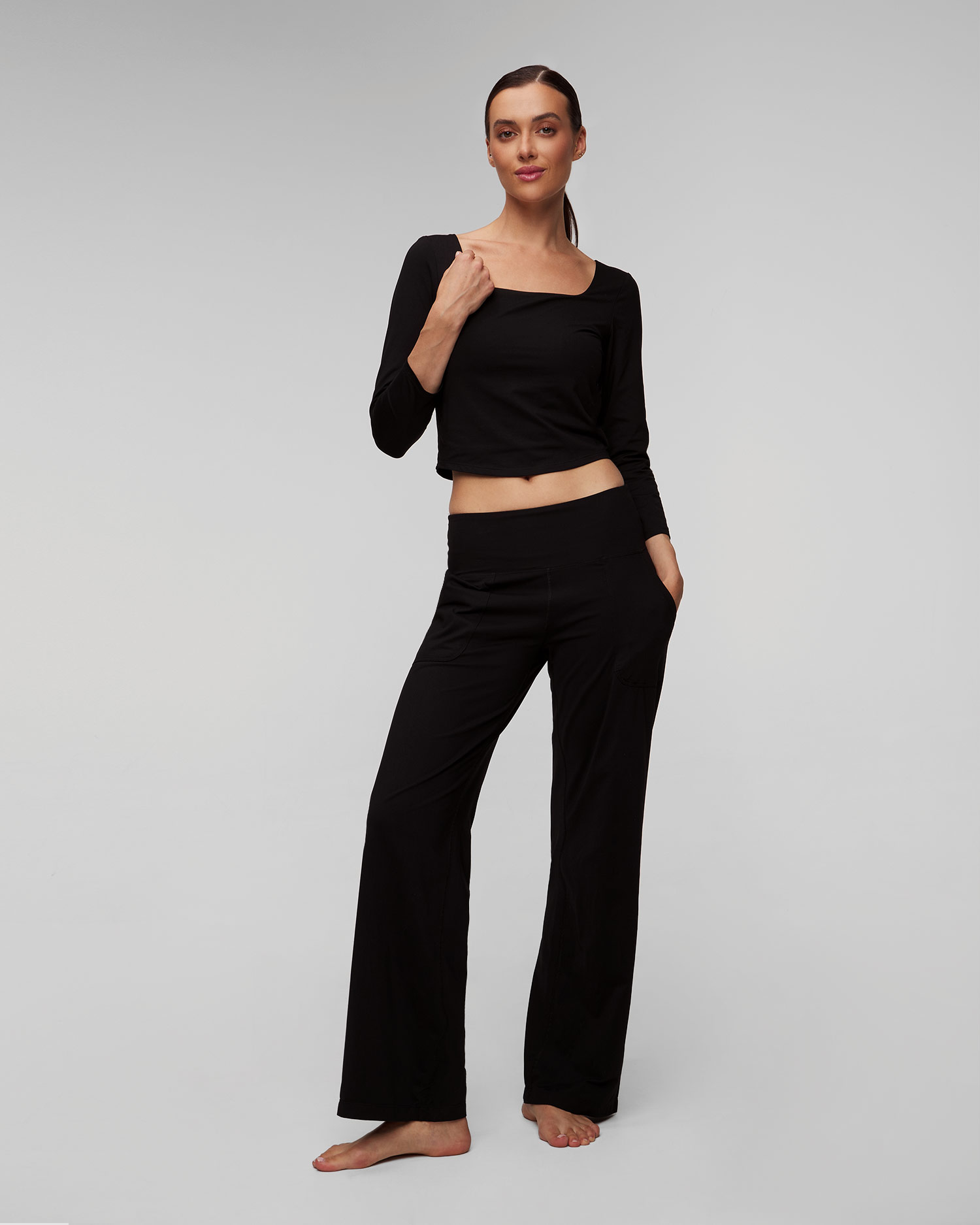 Women's black crop top Deha