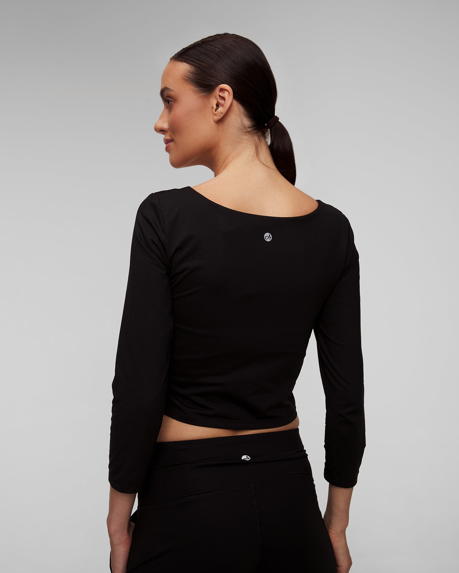 Women's black crop top Deha