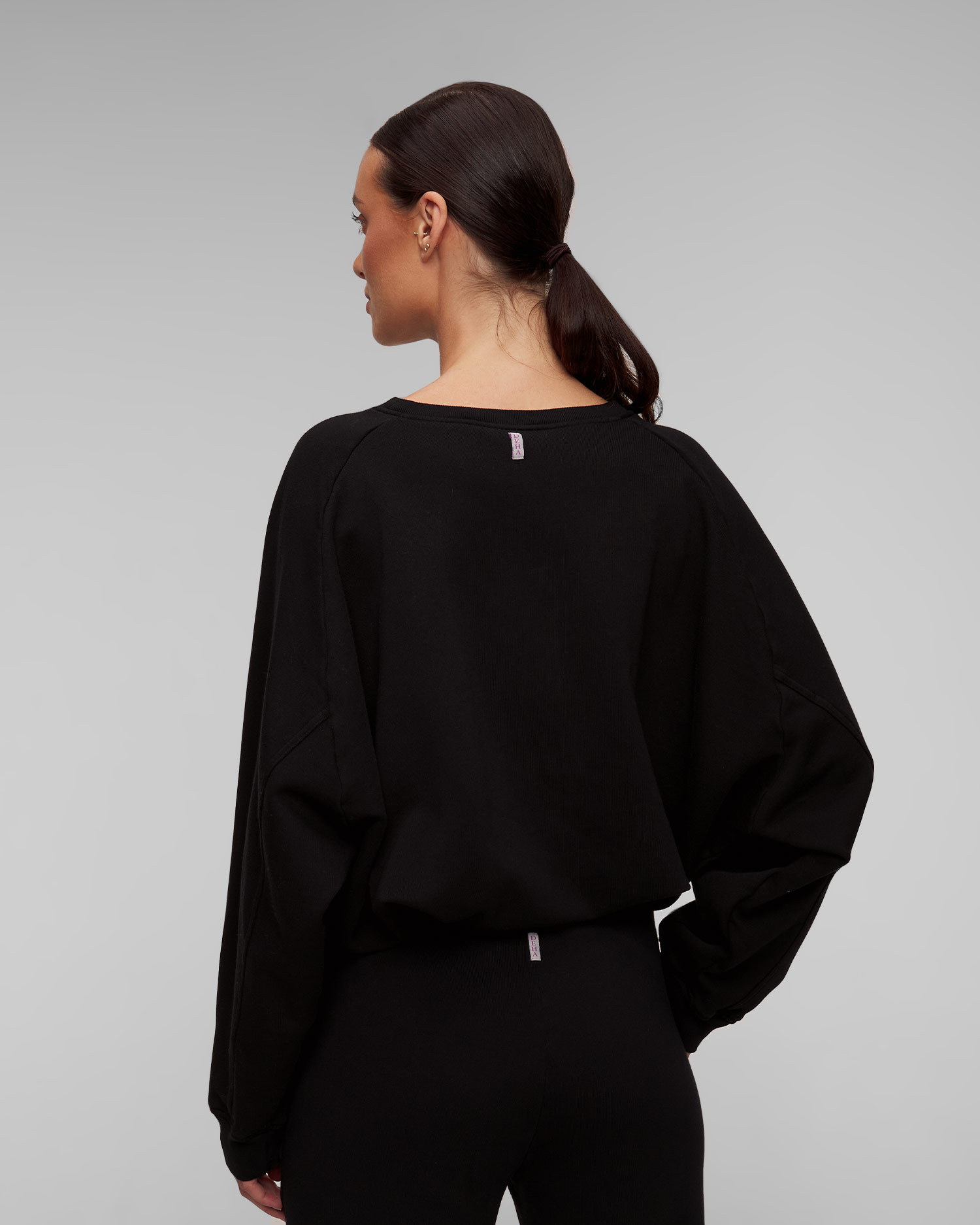 Women's black sweatshirt Deha crop
