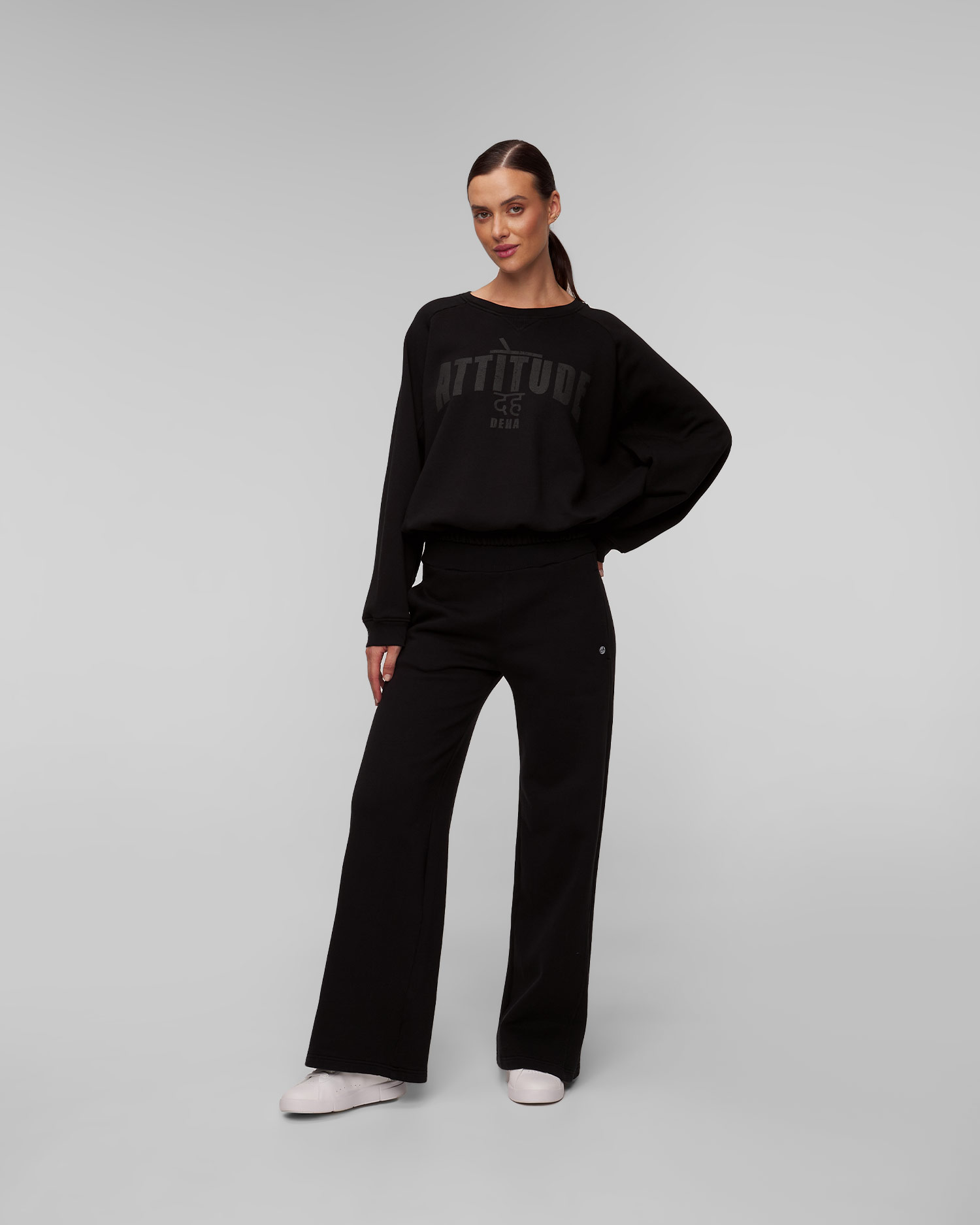 Deha Damenhose mit weitem Bein in Schwarz