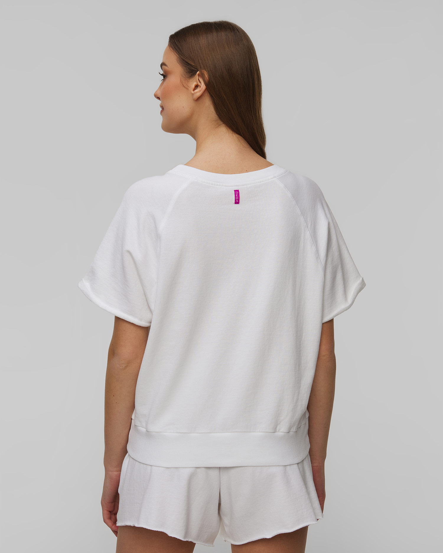 Bílá dámská mikina s krátkými rukávy Deha