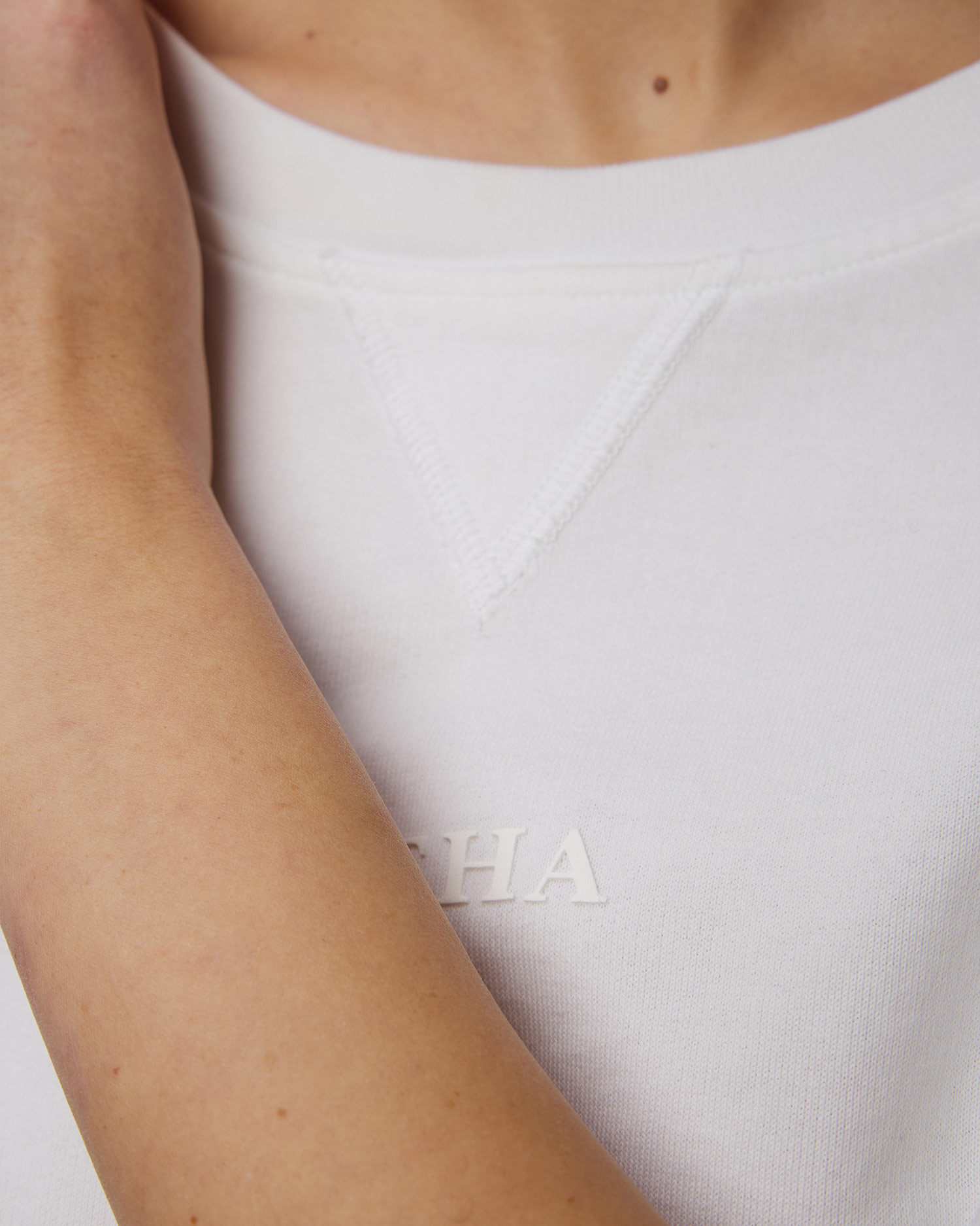 Bílá dámská mikina s krátkými rukávy Deha