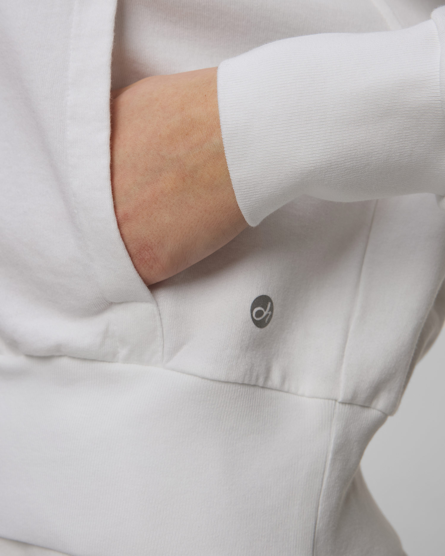 Sweat-shirt à capuche zippé blanc pour femmes Deha