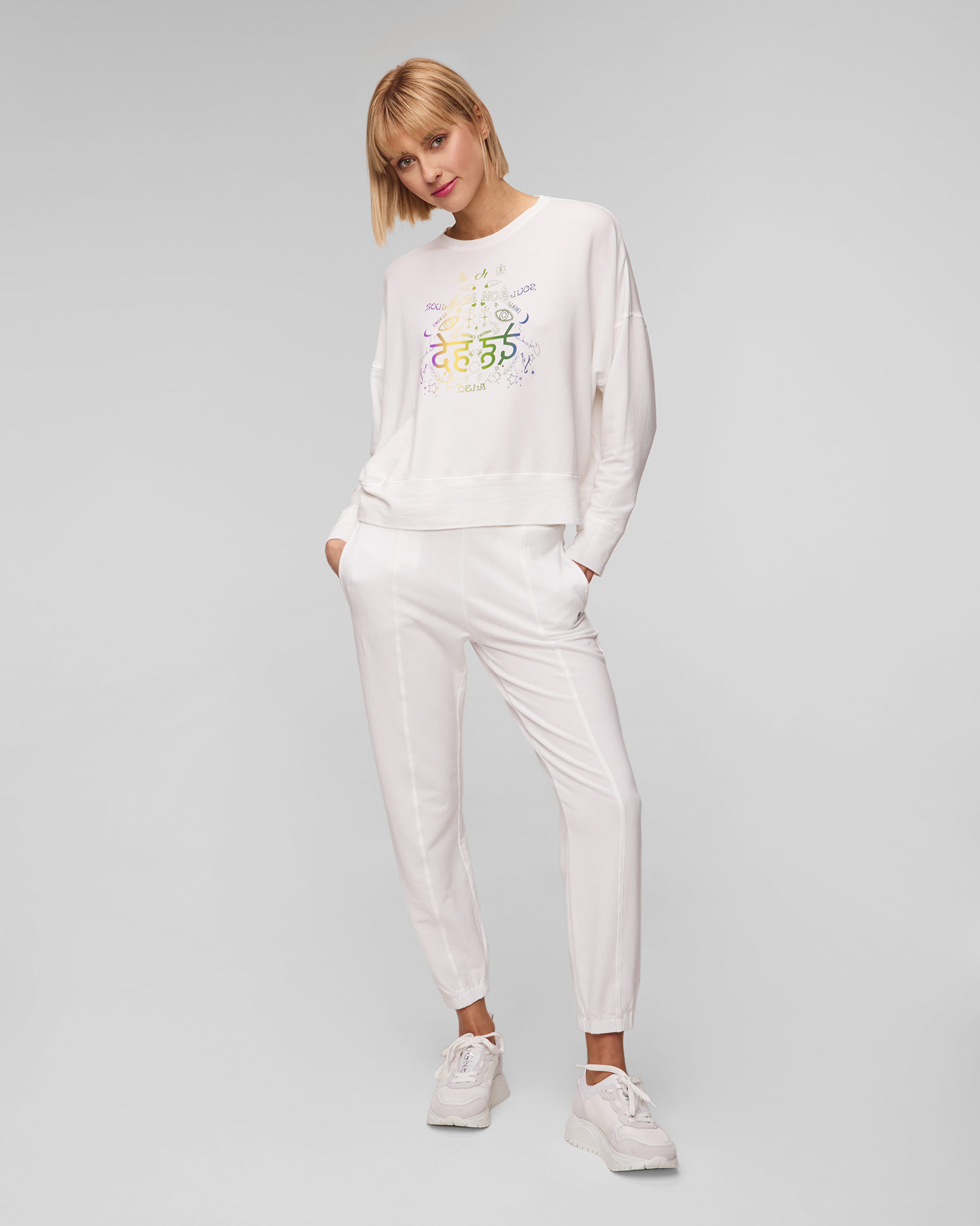 Sweat-shirt blanc pour femmes Deha