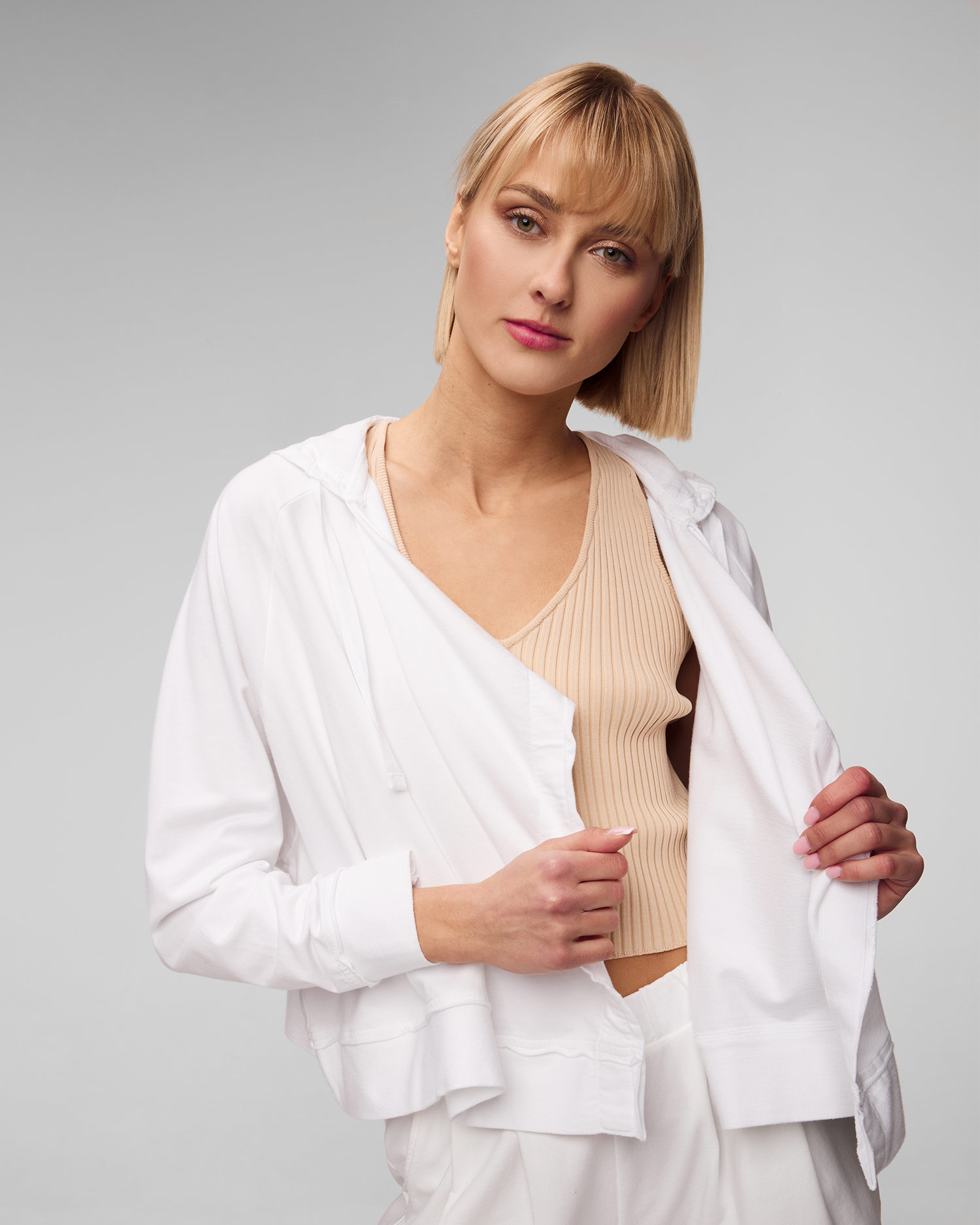 Sweat-shirt blanc pour femmes Deha