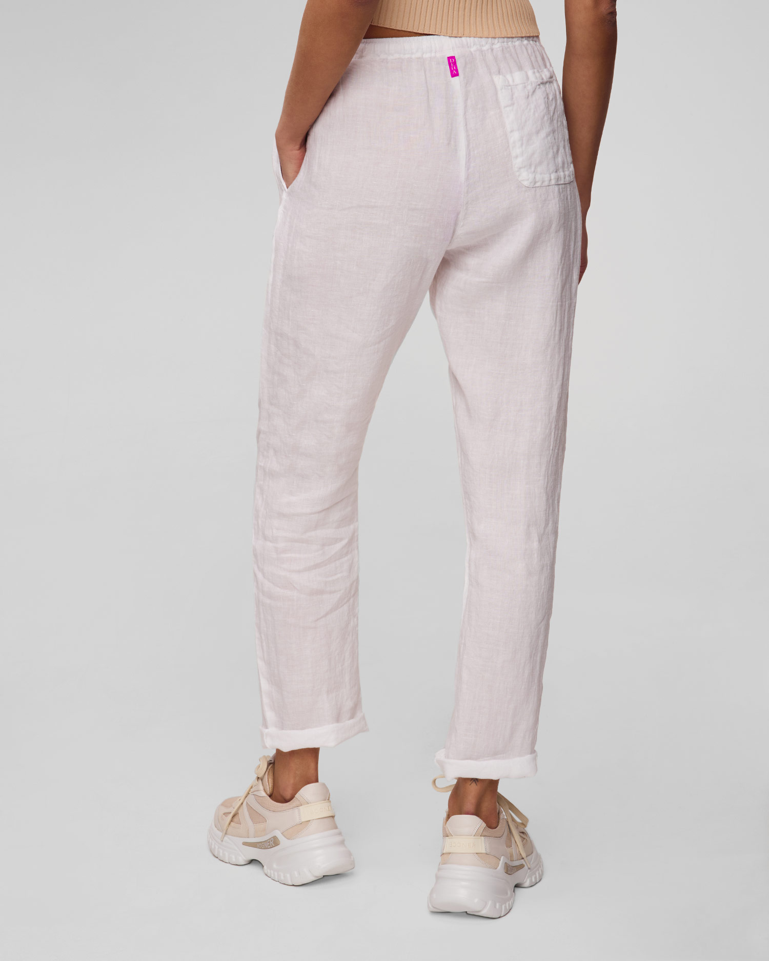 Pantalon en lin blanc pour femmes Deha