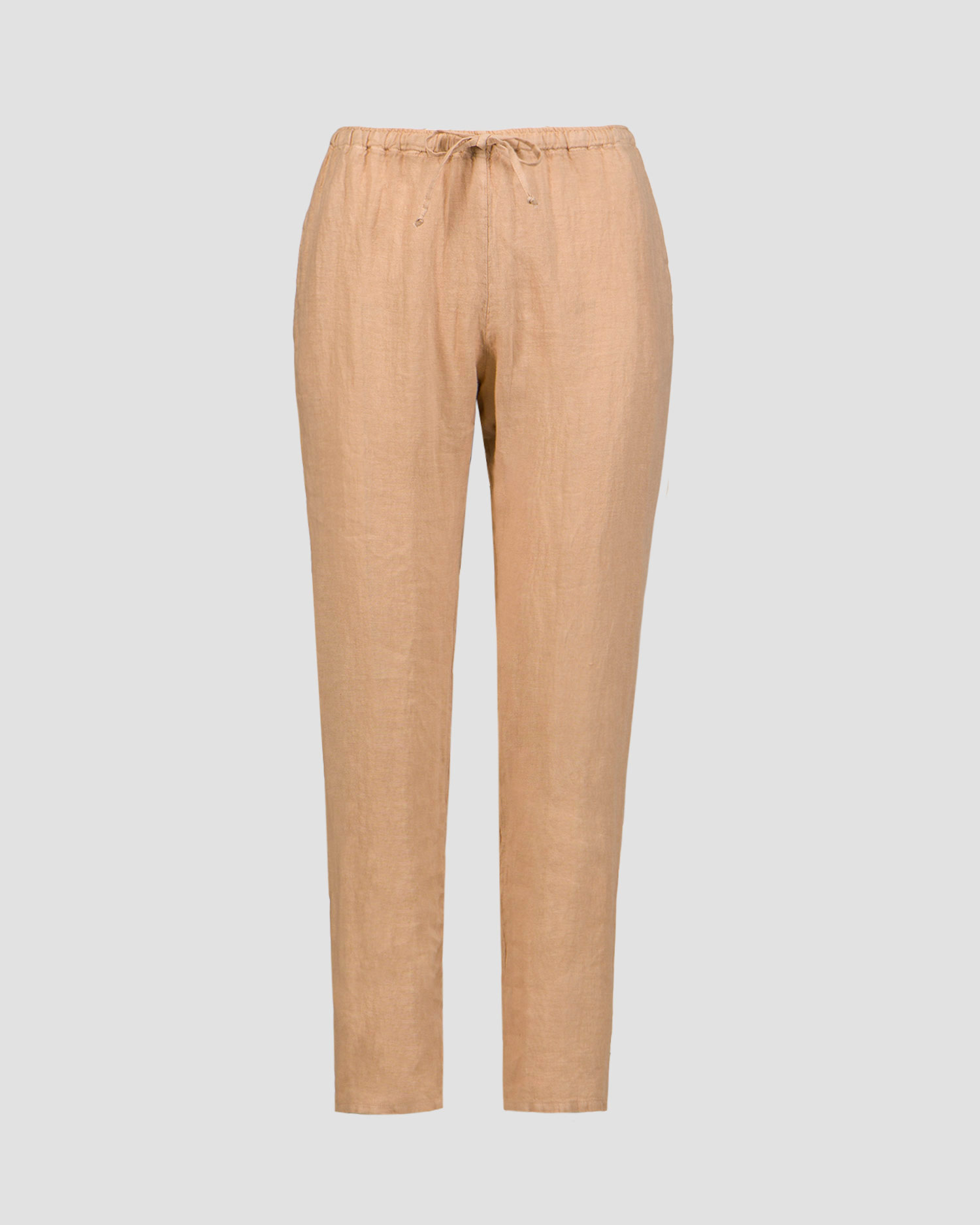 Pantaloni bej din in pentru femei Deha