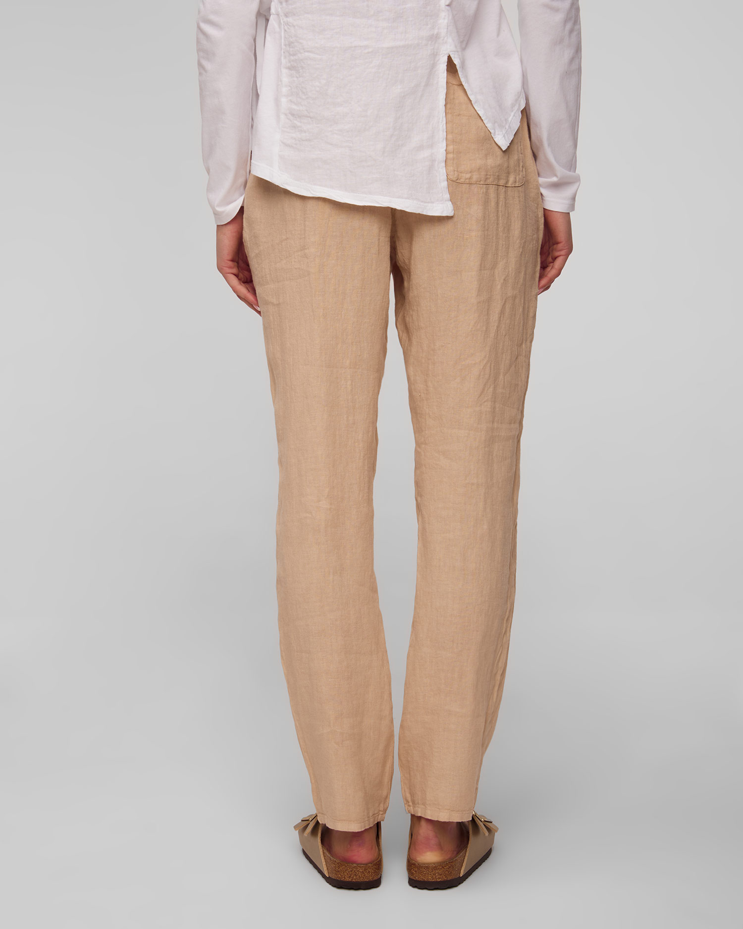 Pantalon en lin beige pour femmes Deha