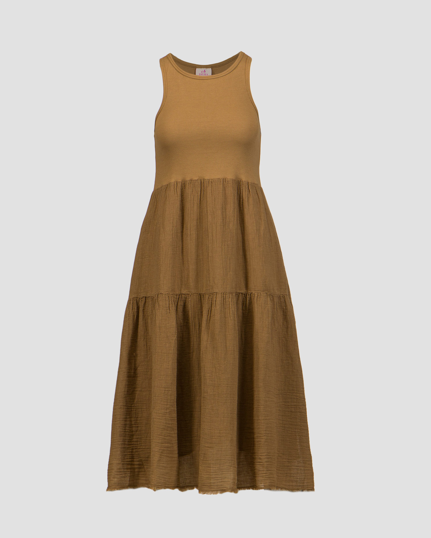 Robe d'été marron pour femmes Deha