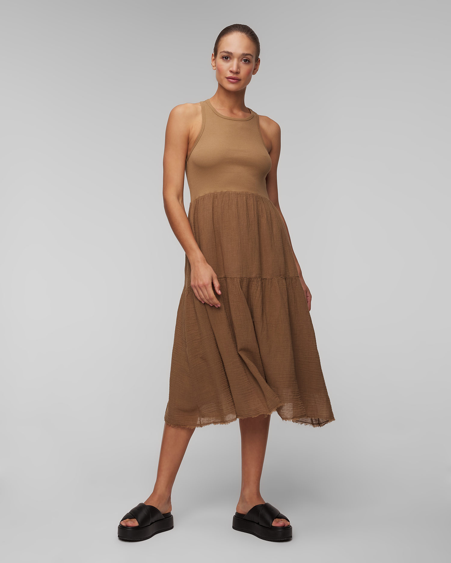 Robe d'été marron pour femmes Deha