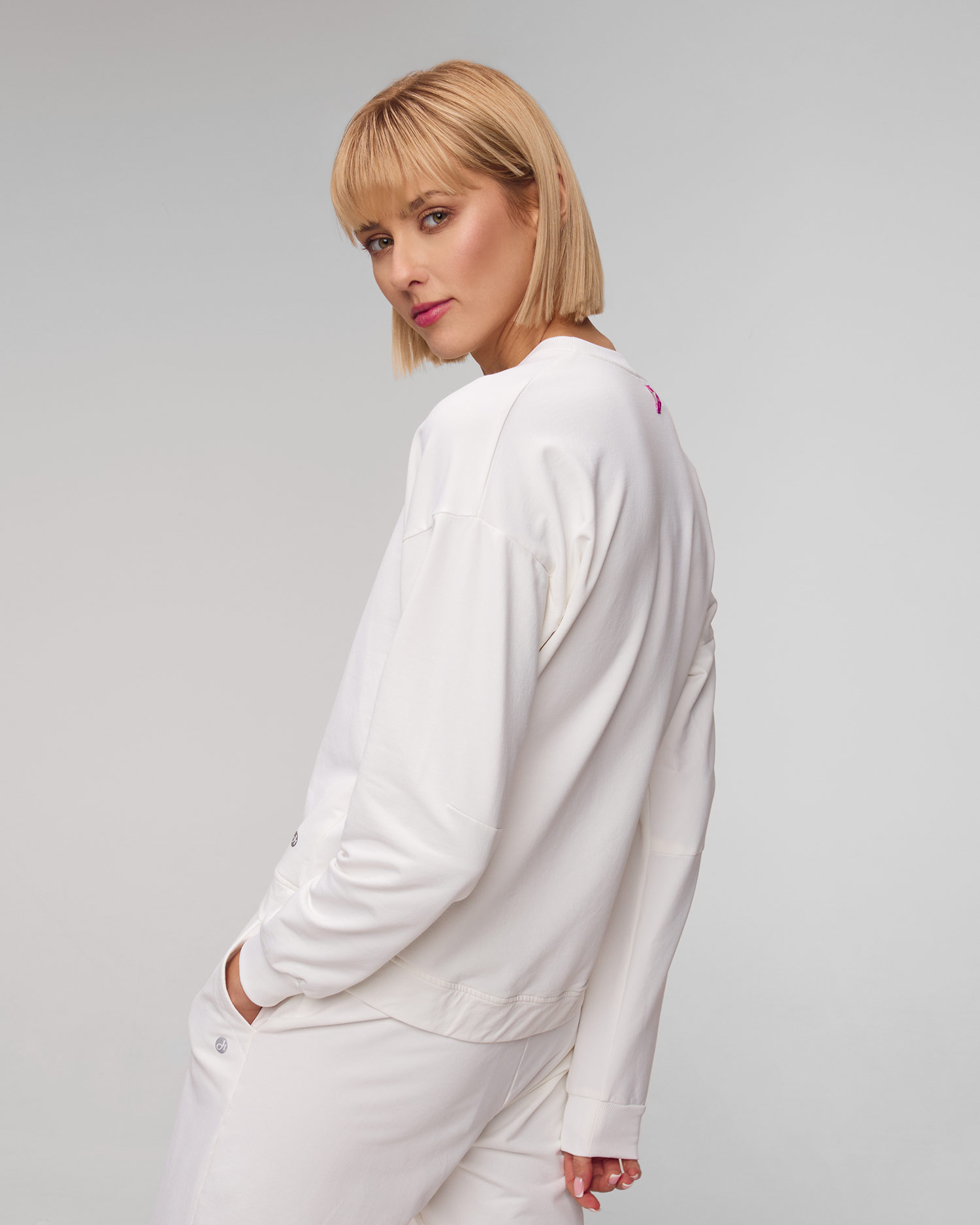 Sweat-shirt blanc pour femmes Deha