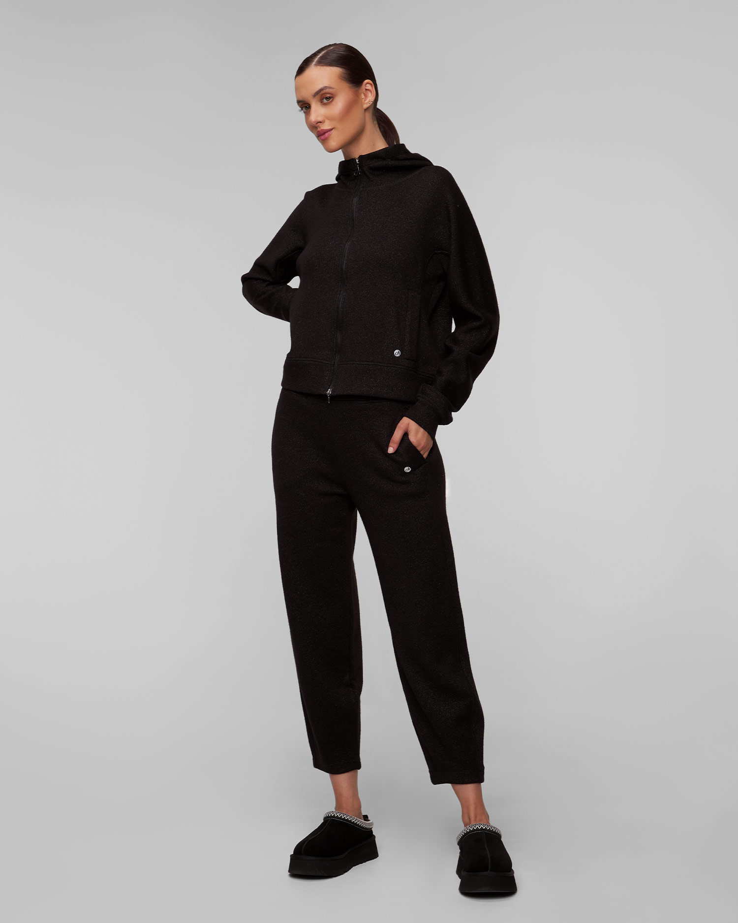 Deha Gestricktes Damen-Sweatshirt in Schwarz