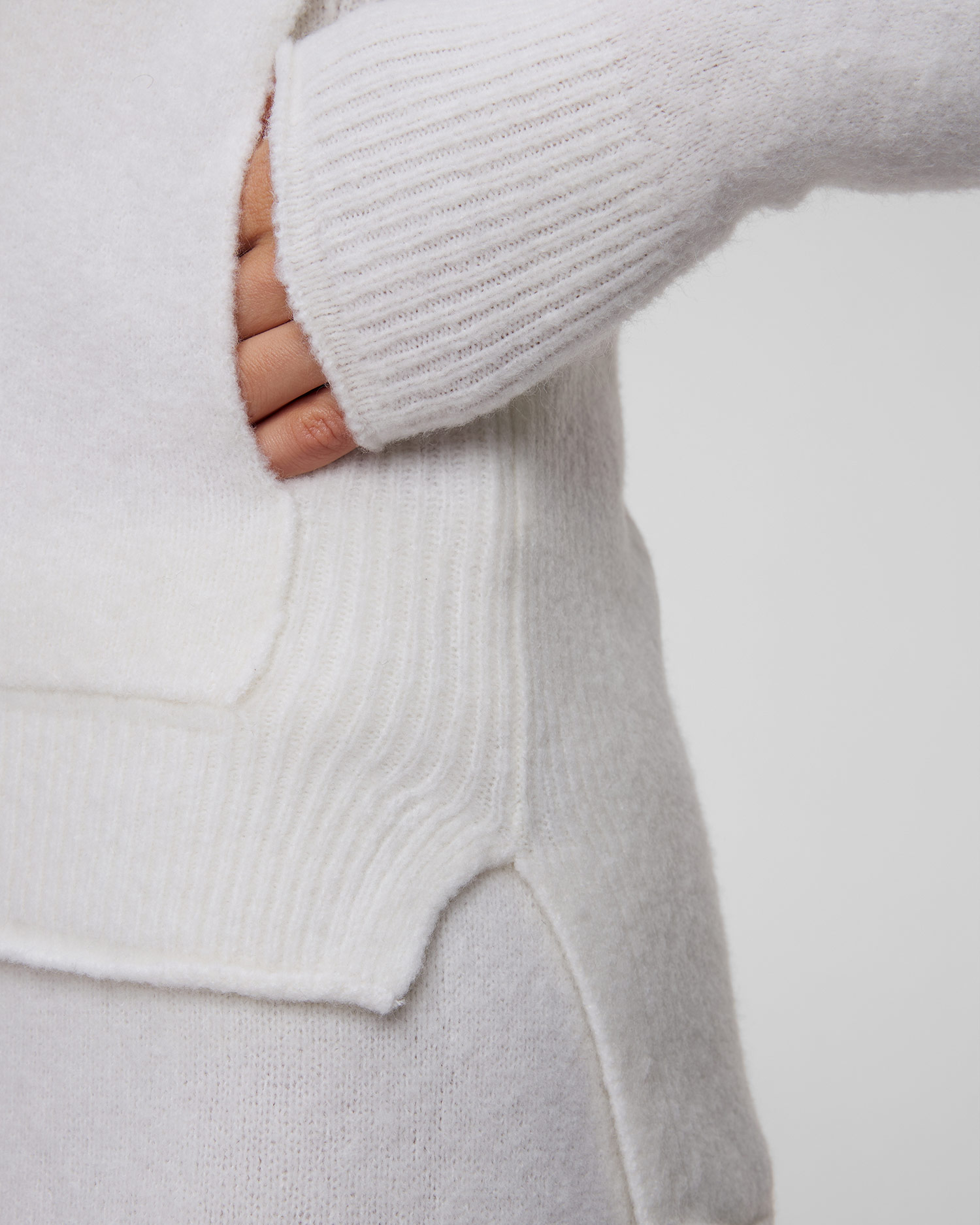 Deha Gestricktes Damen-Sweatshirt in Weiß