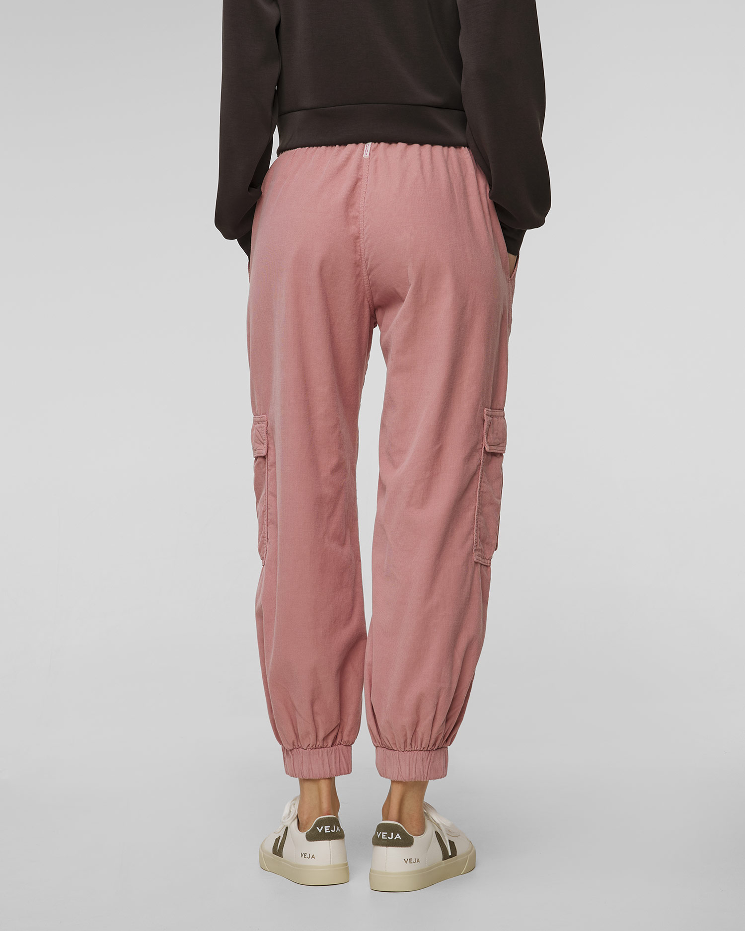 Pantalon cargo en velours côtelé rose Deha