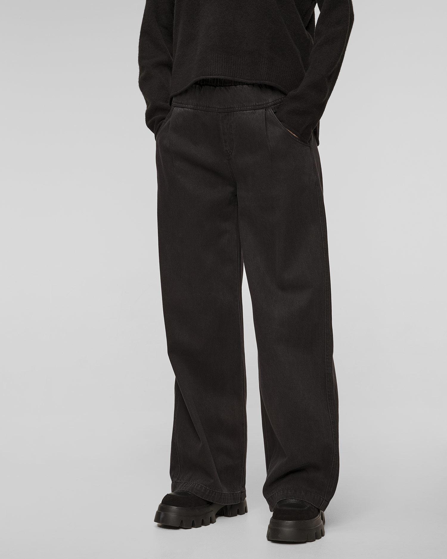 Pantaloni larghi neri da donna Deha