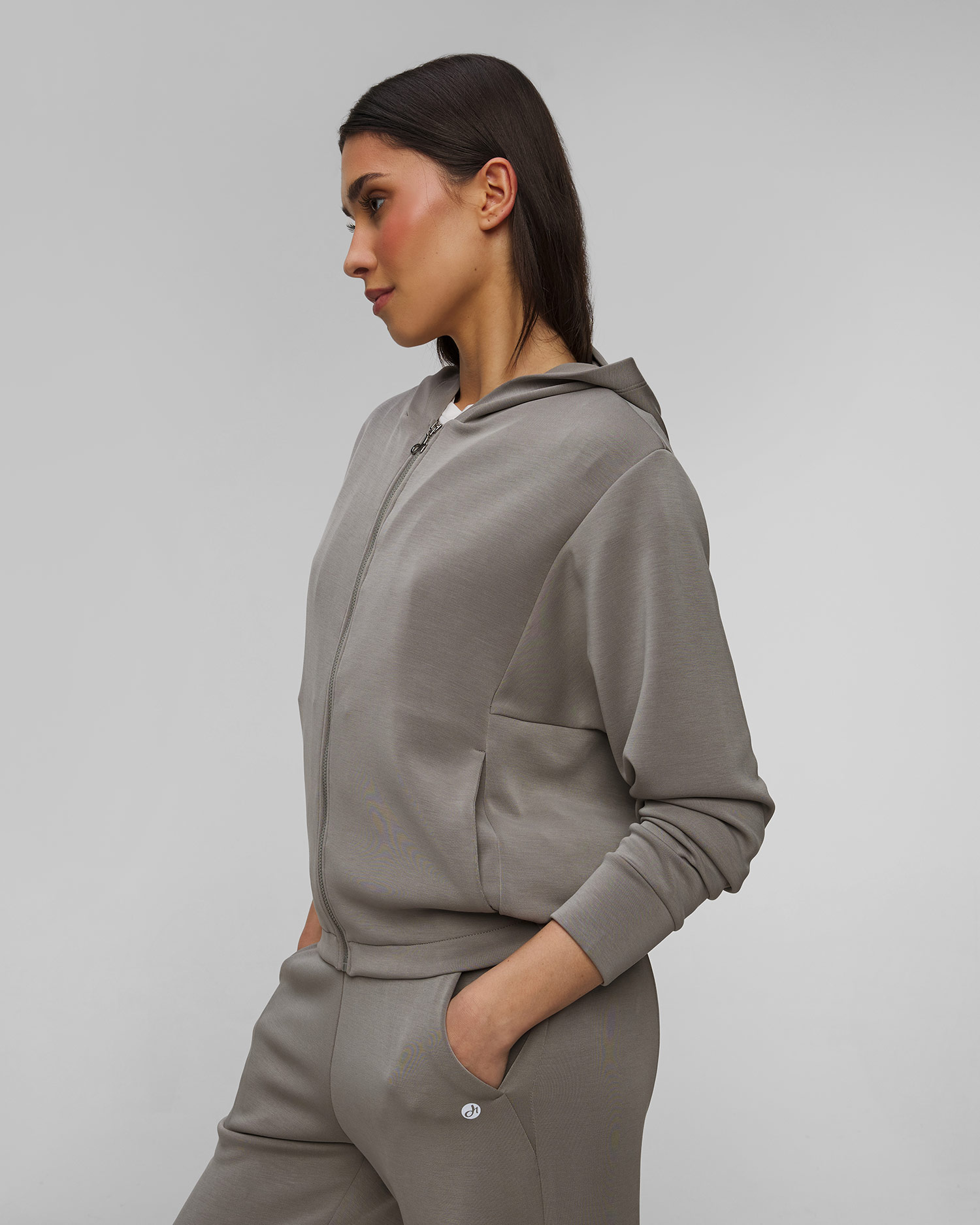 Khaki bluza z modalu damska Deha