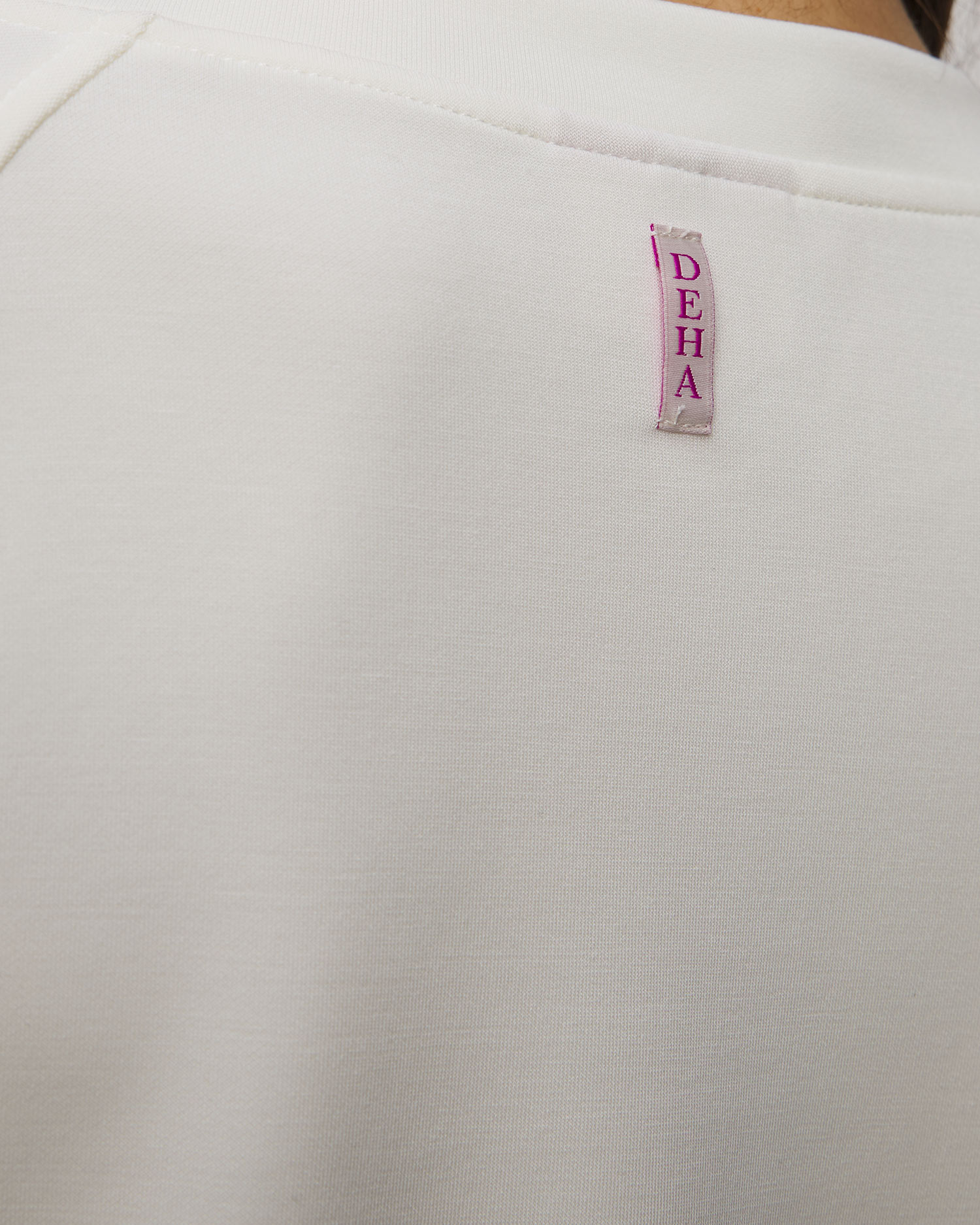 Sweat-shirt à manches courtes blanc pour femmes Deha
