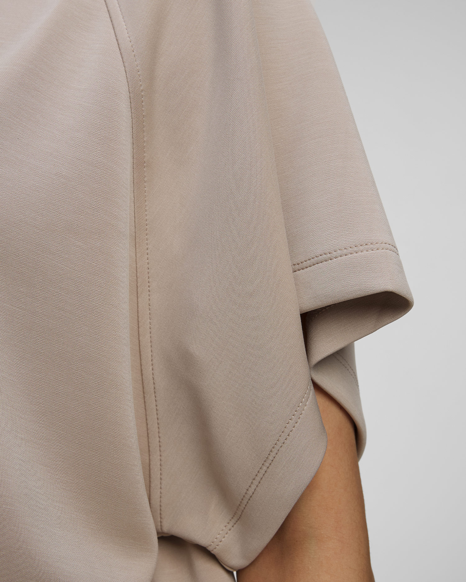 Sweat-shirt à manches courtes beige pour femmes Deha