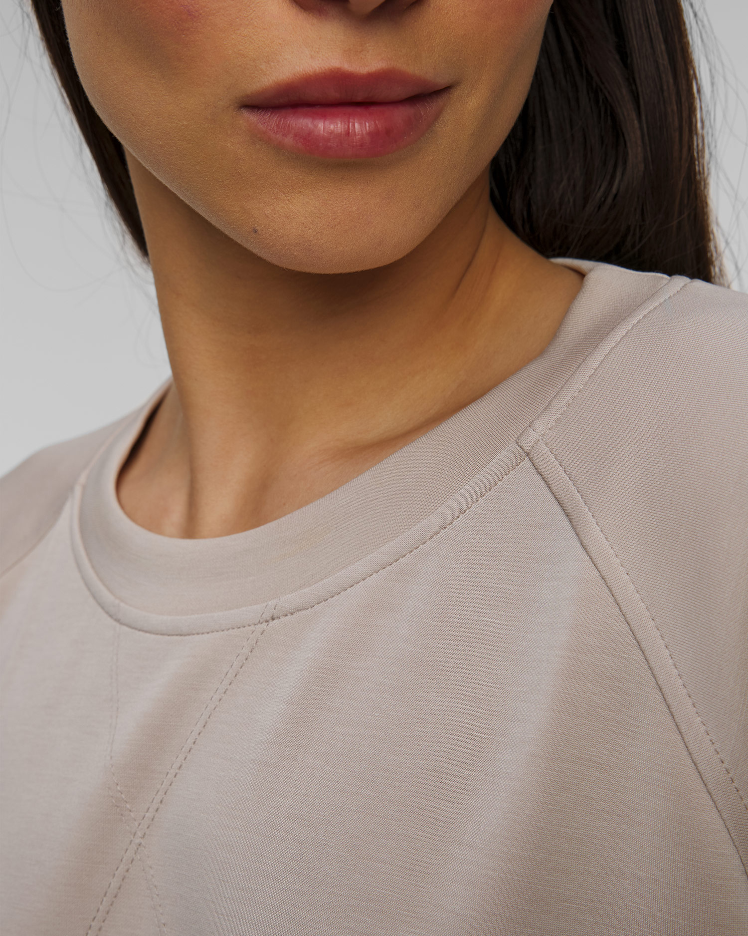 Sweat-shirt à manches courtes beige pour femmes Deha
