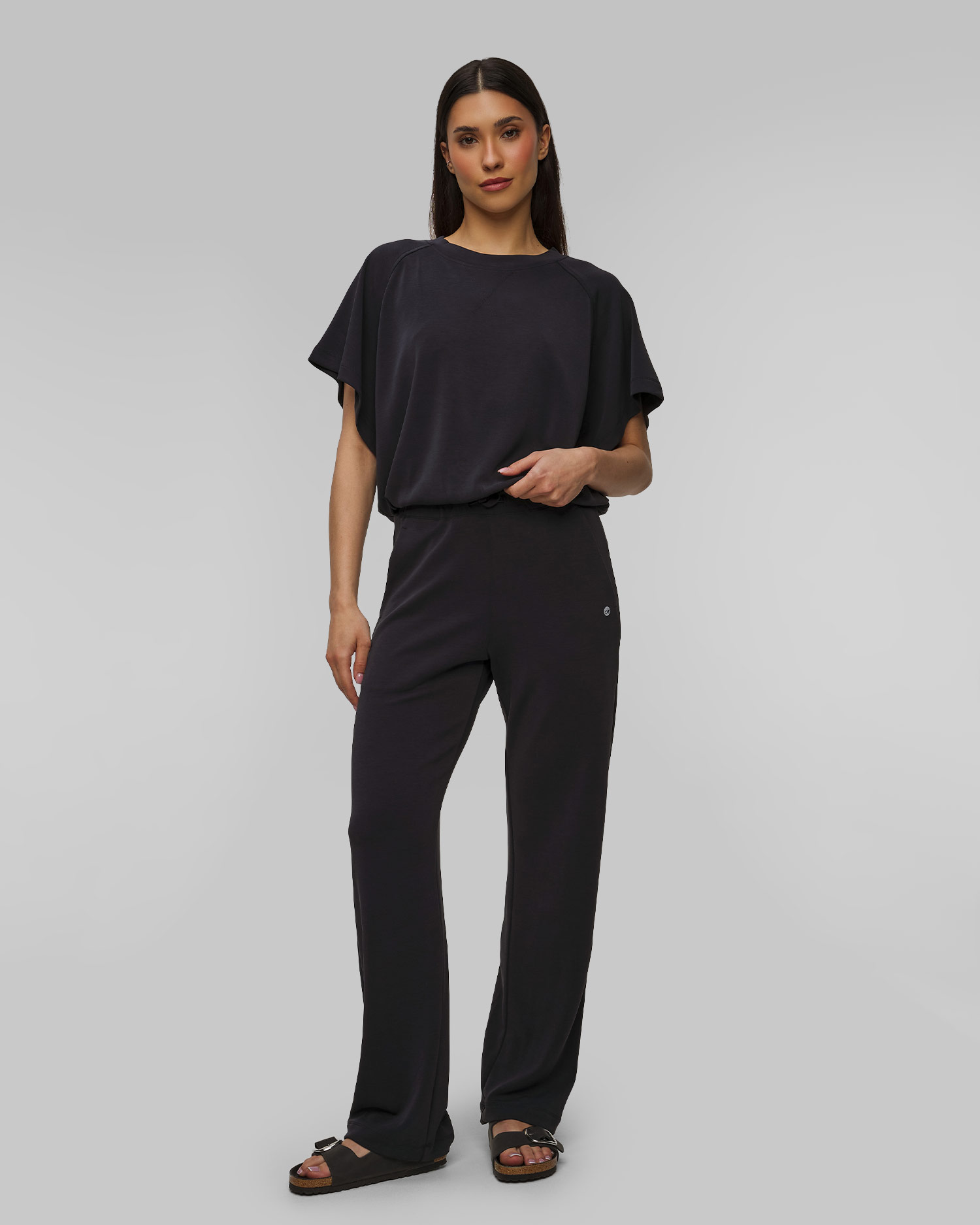 Pantaloni de trening negri din modal pentru femei Deha