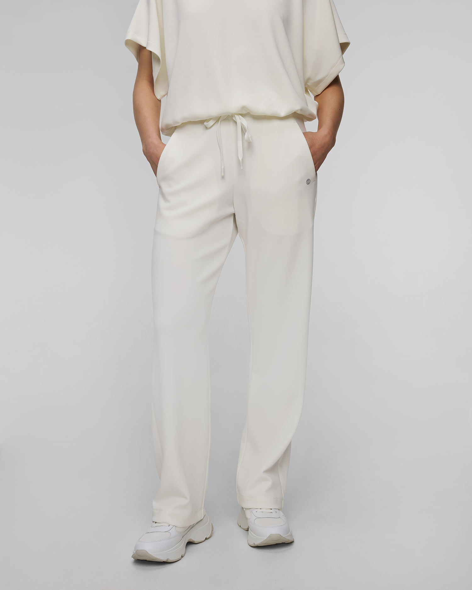 Pantaloni de trening albi din modal pentru femei Deha