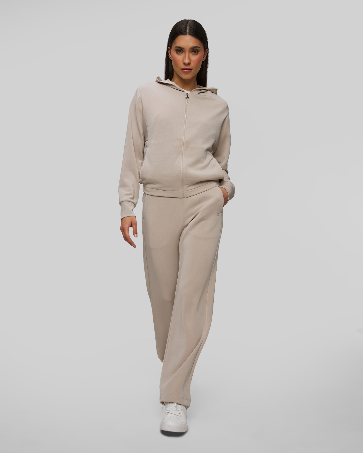 Pantaloni de trening bej din modal pentru femei Deha