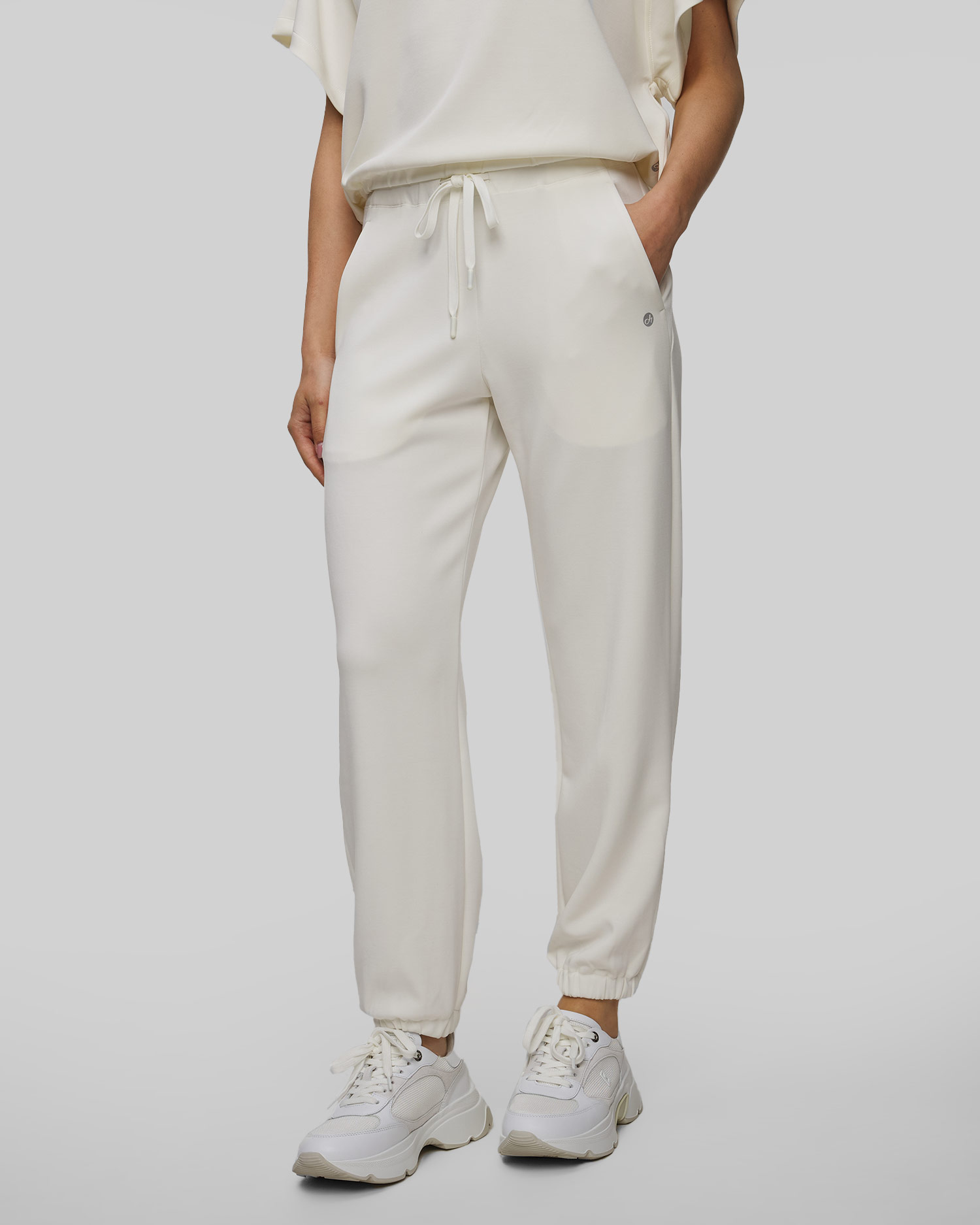 Pantaloni albi din modal pentru femei Deha
