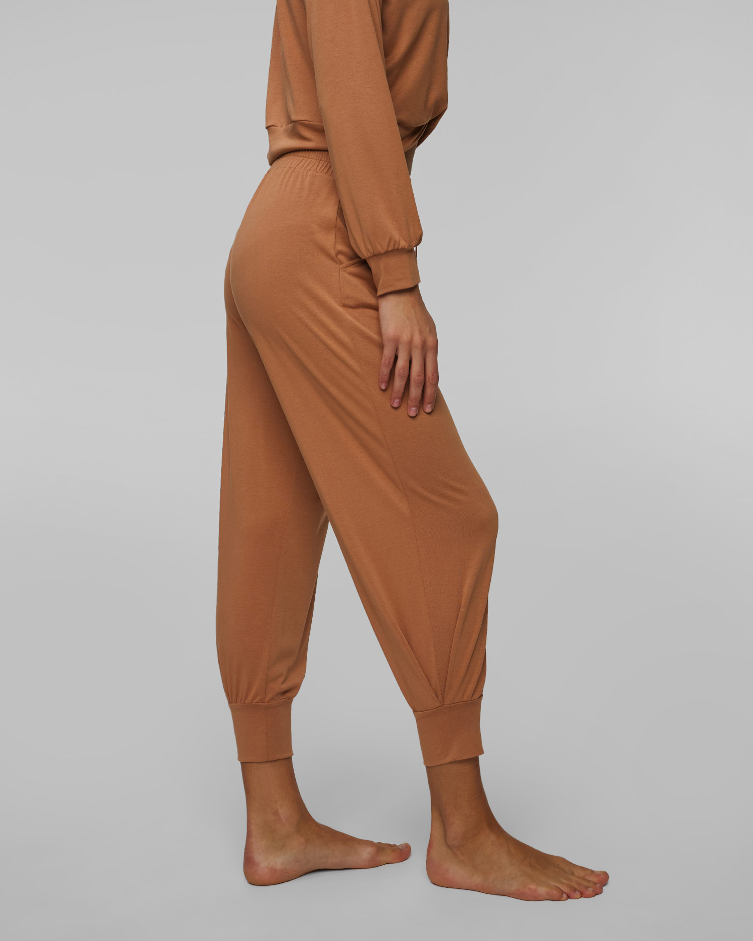 Pantalon de survêtement en modal marron pour femmes Deha