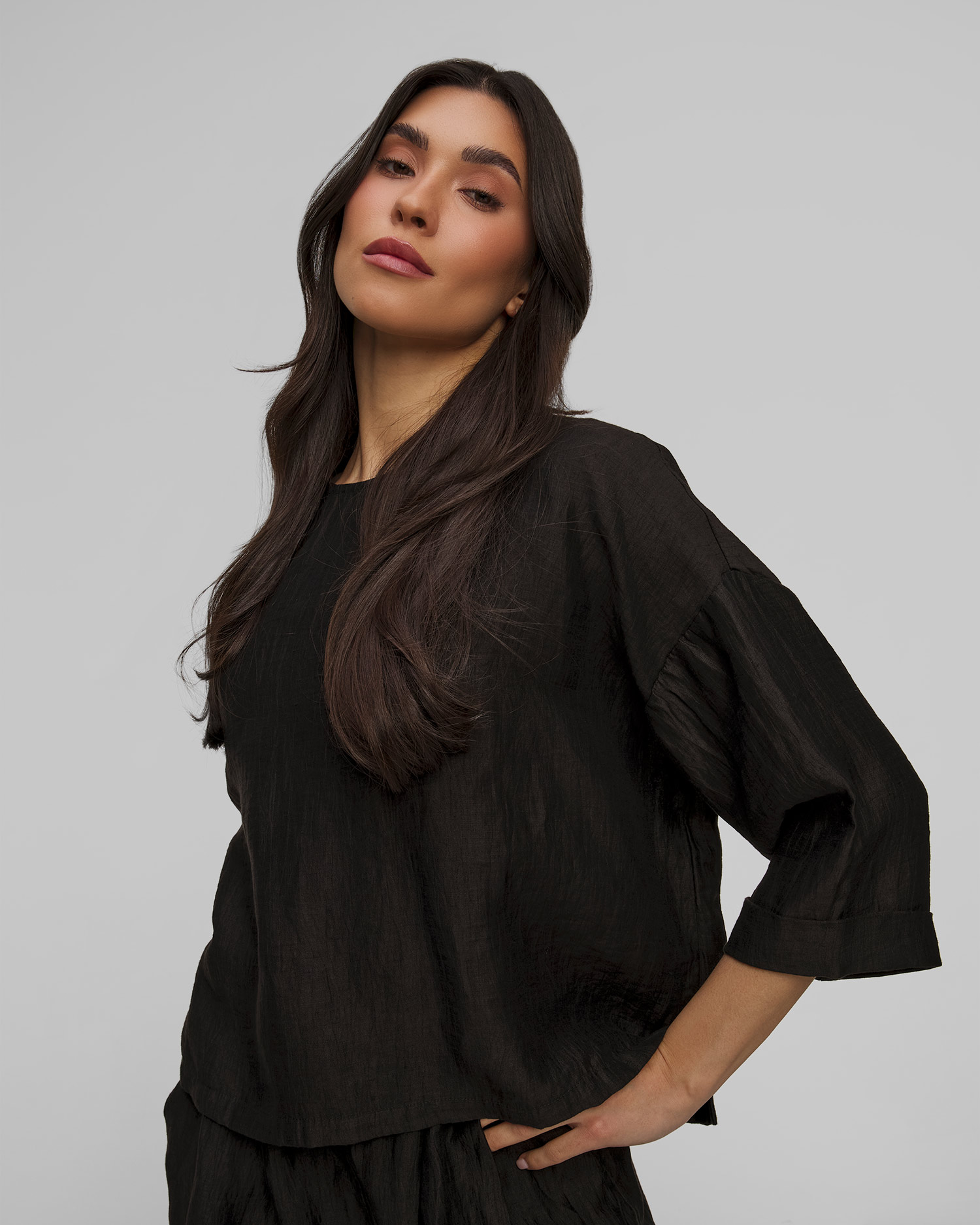 T-shirt noir pour femmes Deha