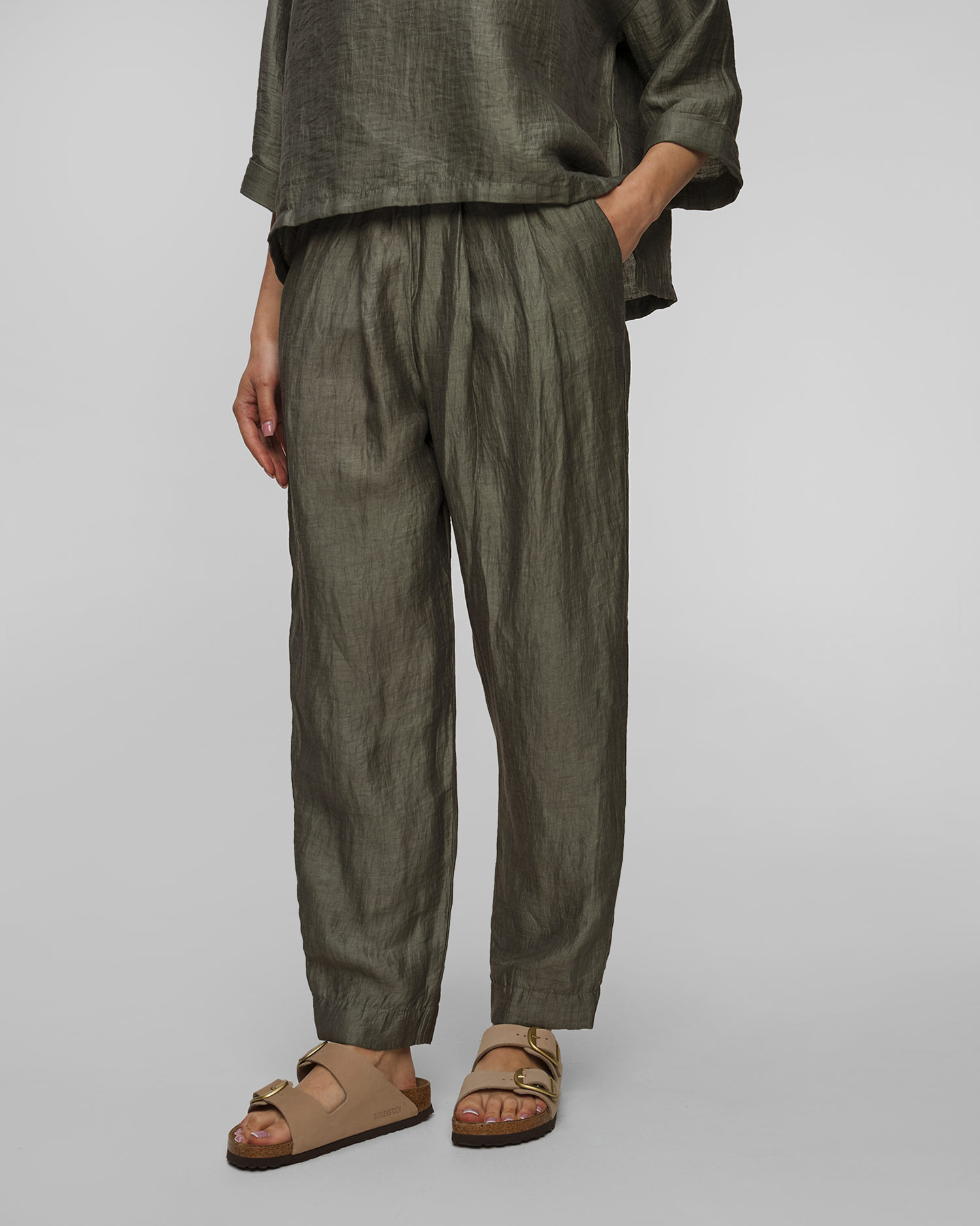 Deha Leinenhose für Damen in Khaki