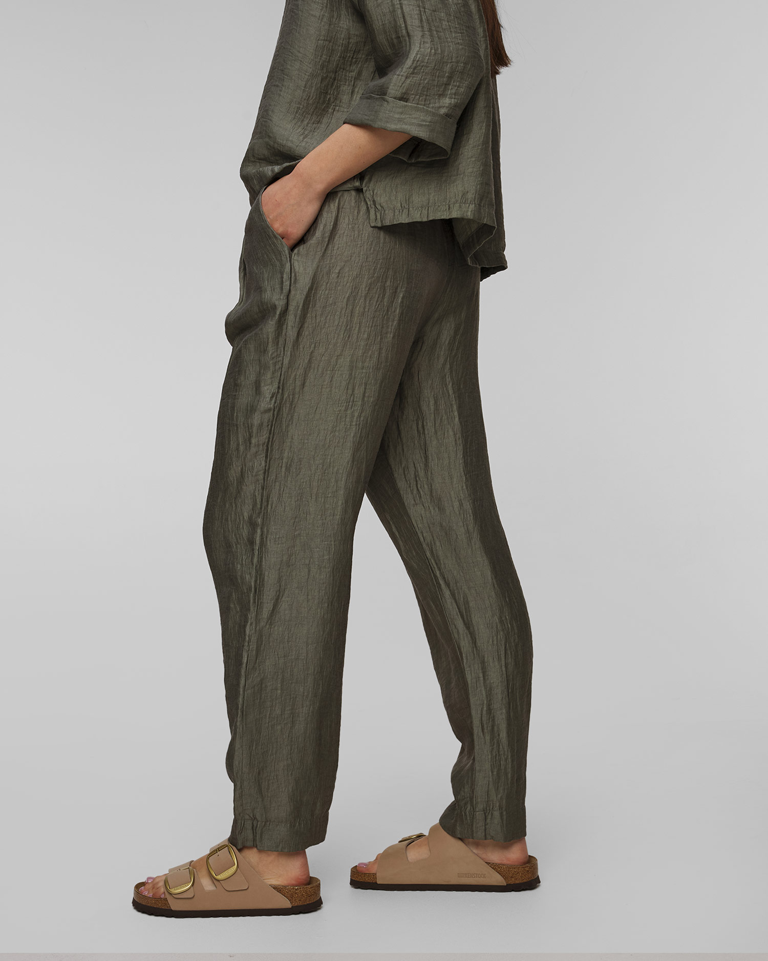 Deha Leinenhose für Damen in Khaki