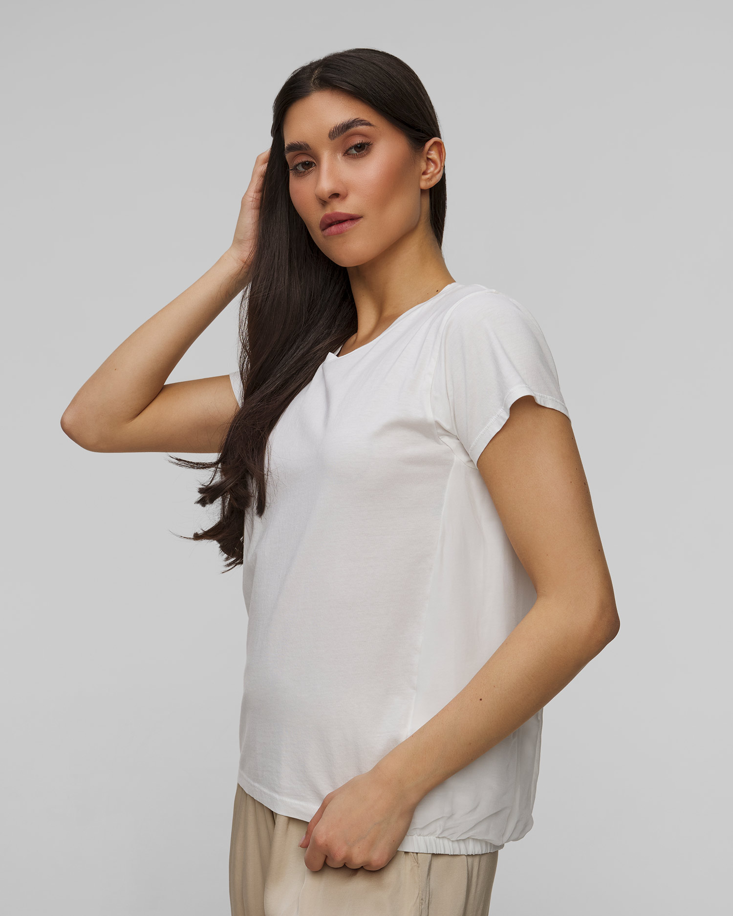 Biały T-shirt damski Deha