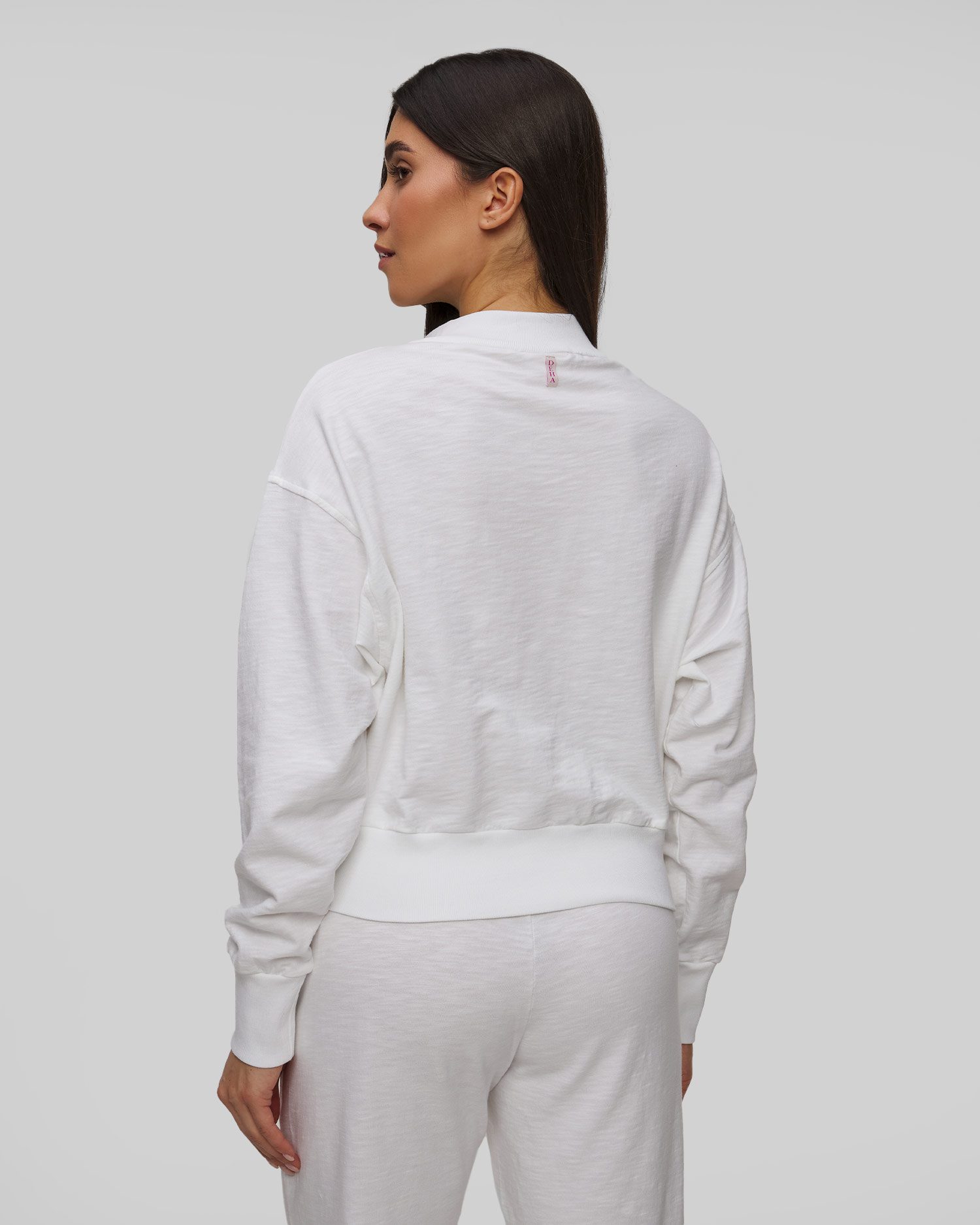 Sweat-shirt zippé blanc pour femmes Deha