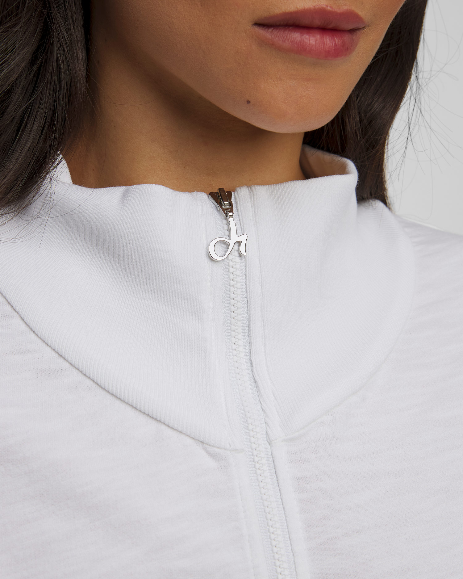 Sweat-shirt zippé blanc pour femmes Deha