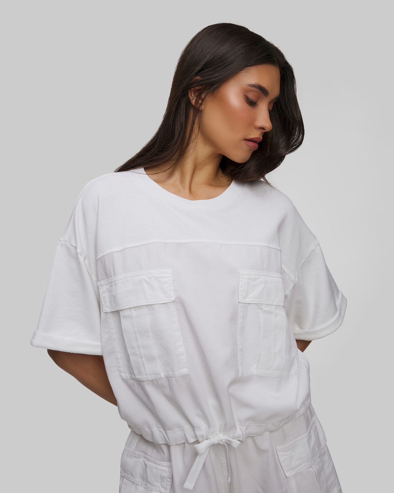 Deha Kurzarm-Sweatshirt für Damen in Weiß