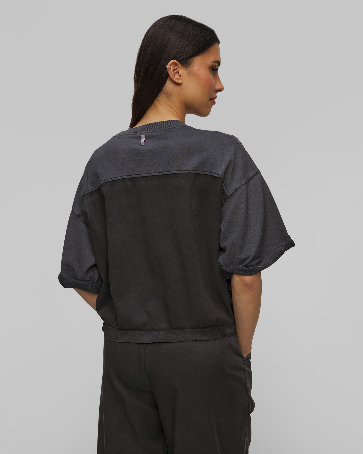 Deha Kurzarm-Sweatshirt für Damen in Schwarz