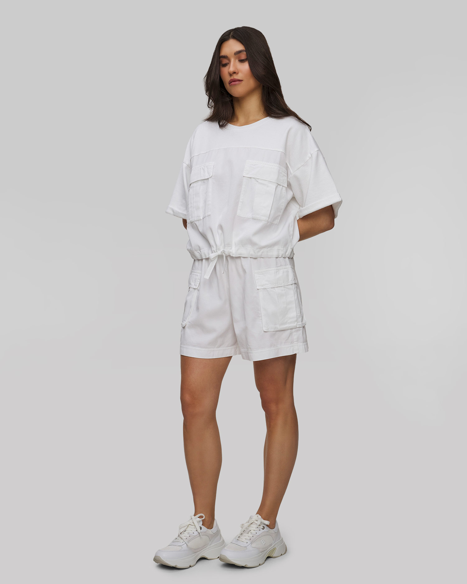 Short blanc pour femmes Deha, Couleur: Biały