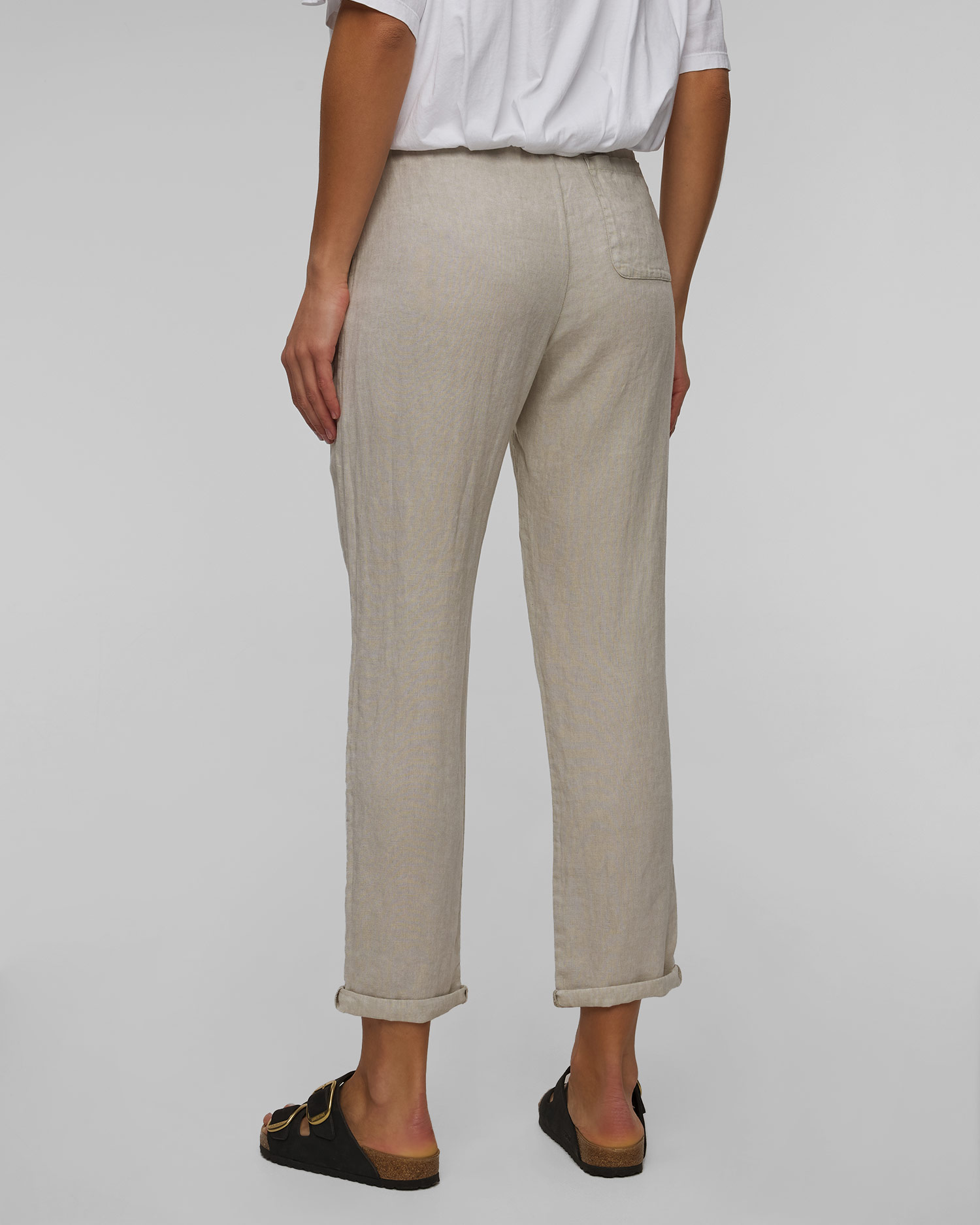 Dámske béžové ľanové nohavice Deha