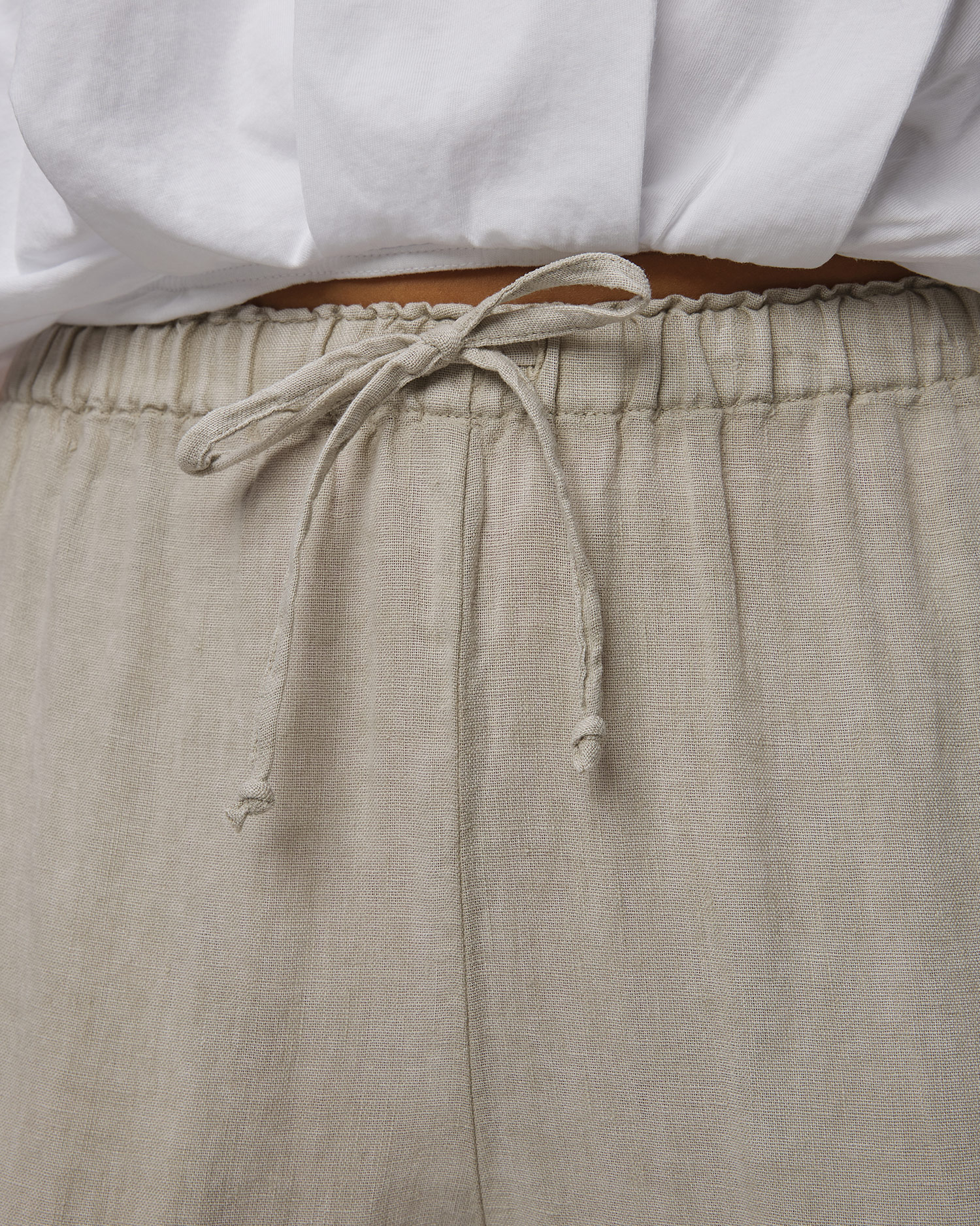 Dámske béžové ľanové nohavice Deha