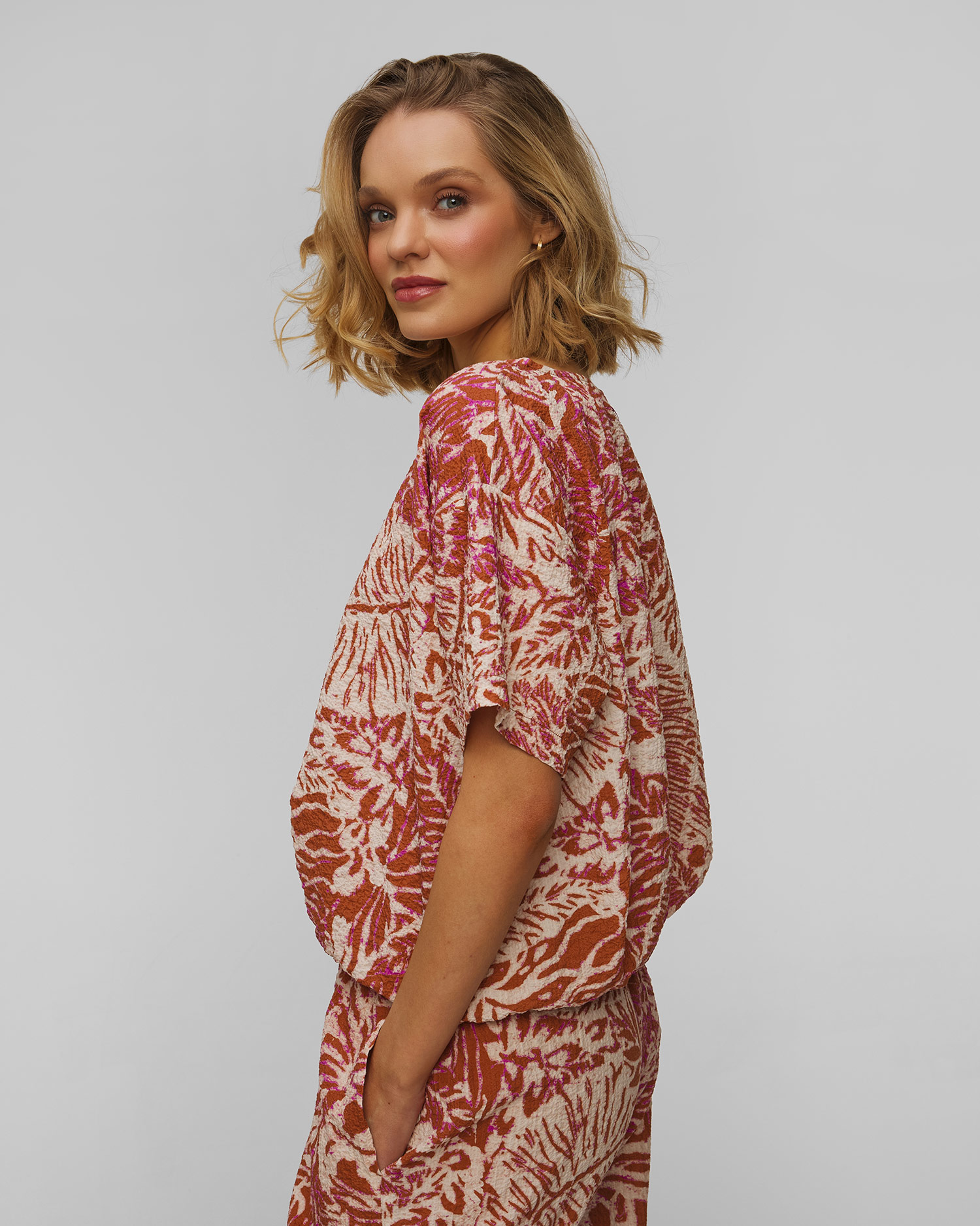 Women's seersucker top Deha
