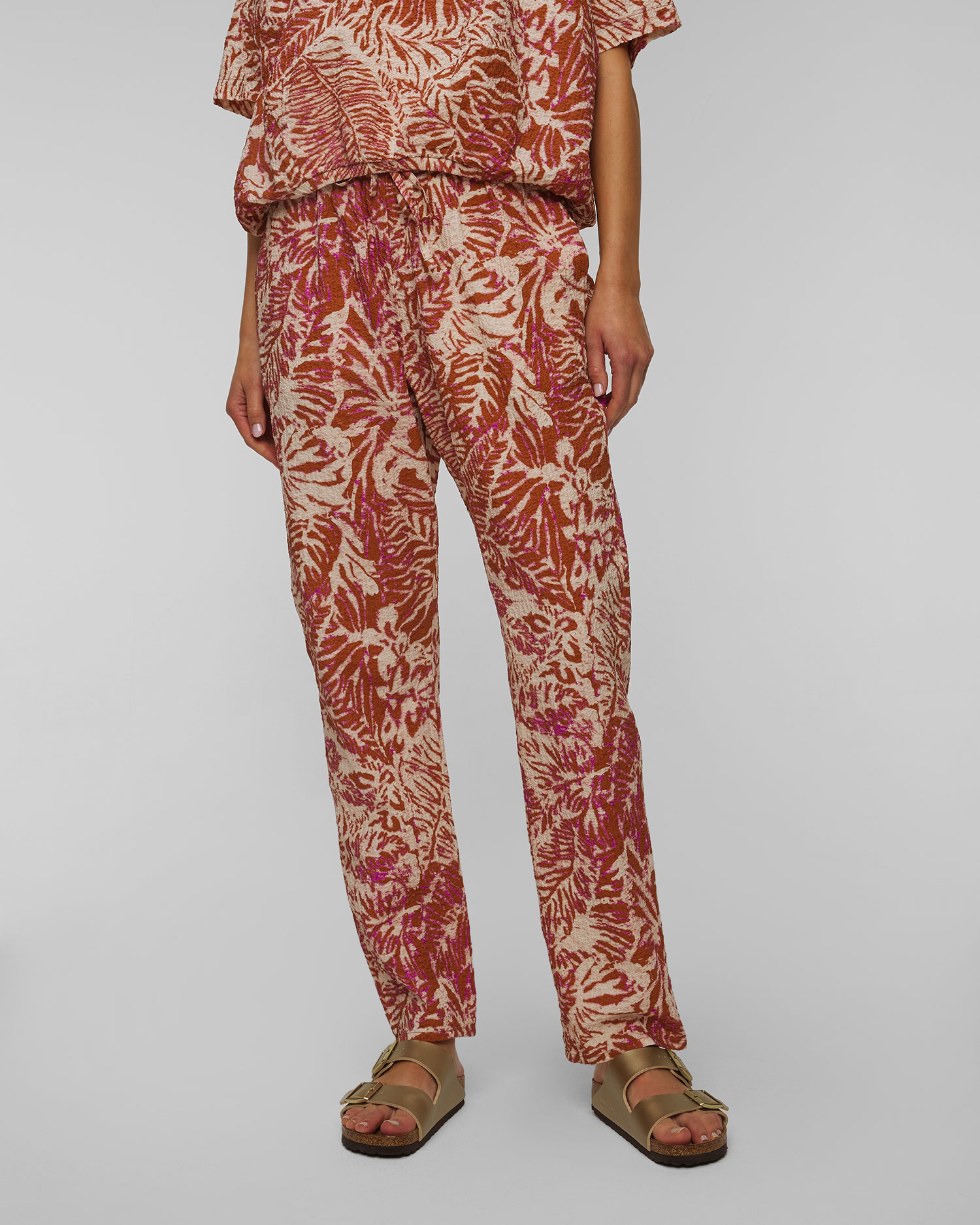 Pantaloni seersucker da donna Deha, Colore/Disegno: Multikolor,Print