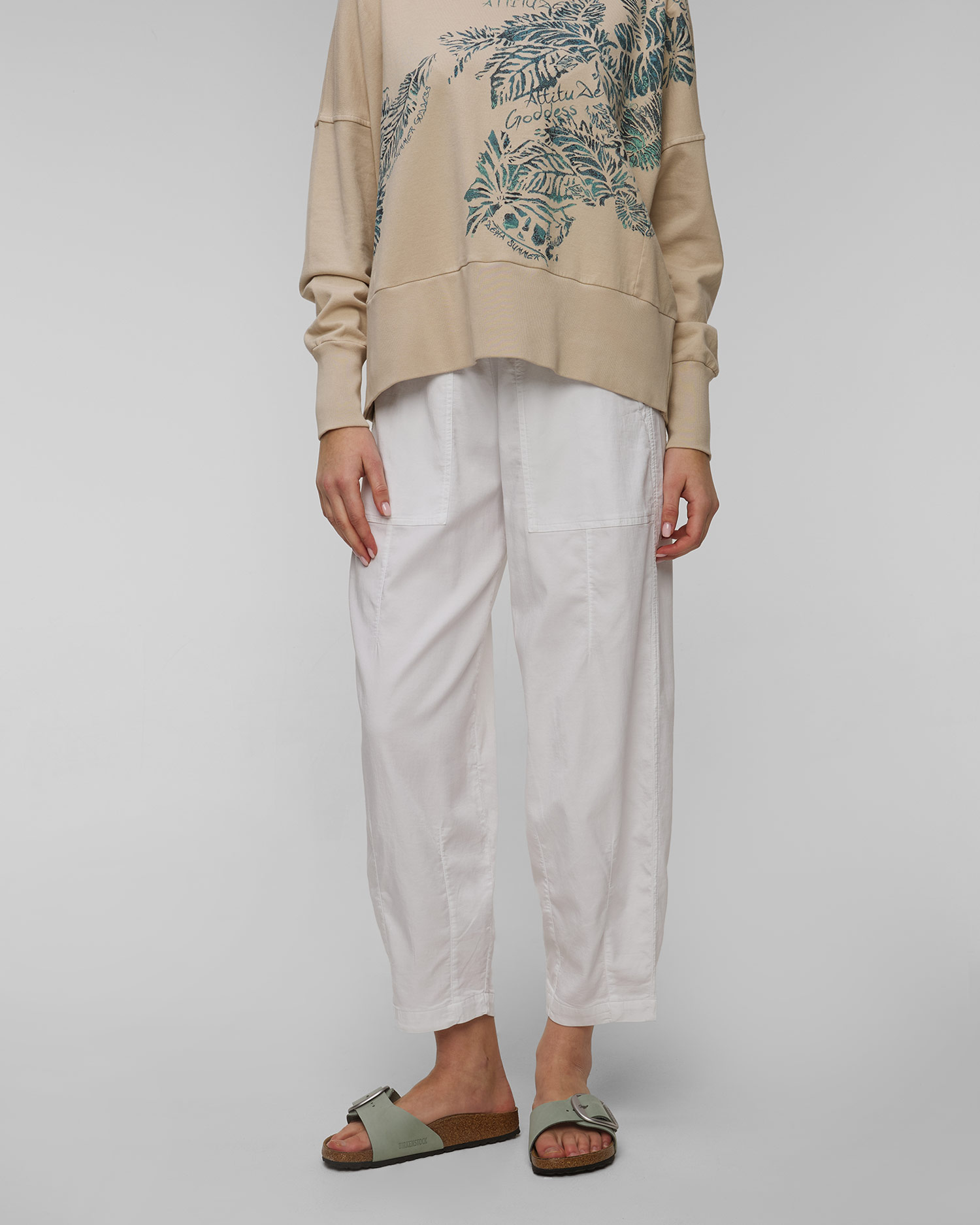 Bílé dámské kalhoty Deha